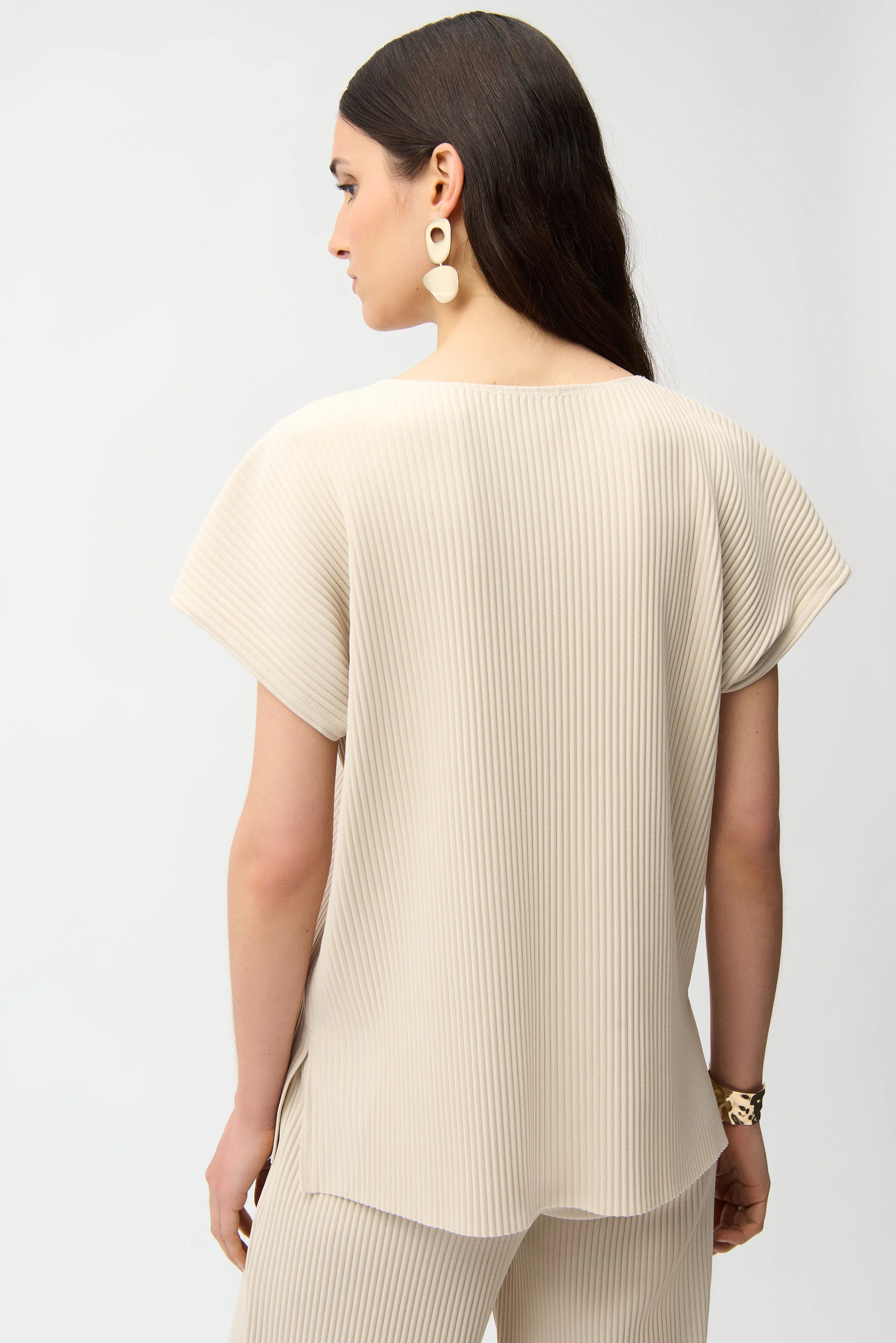 Joseph Ribkoff Pleated Scuba Crepe Boxy Top Style 261192 - Image 3