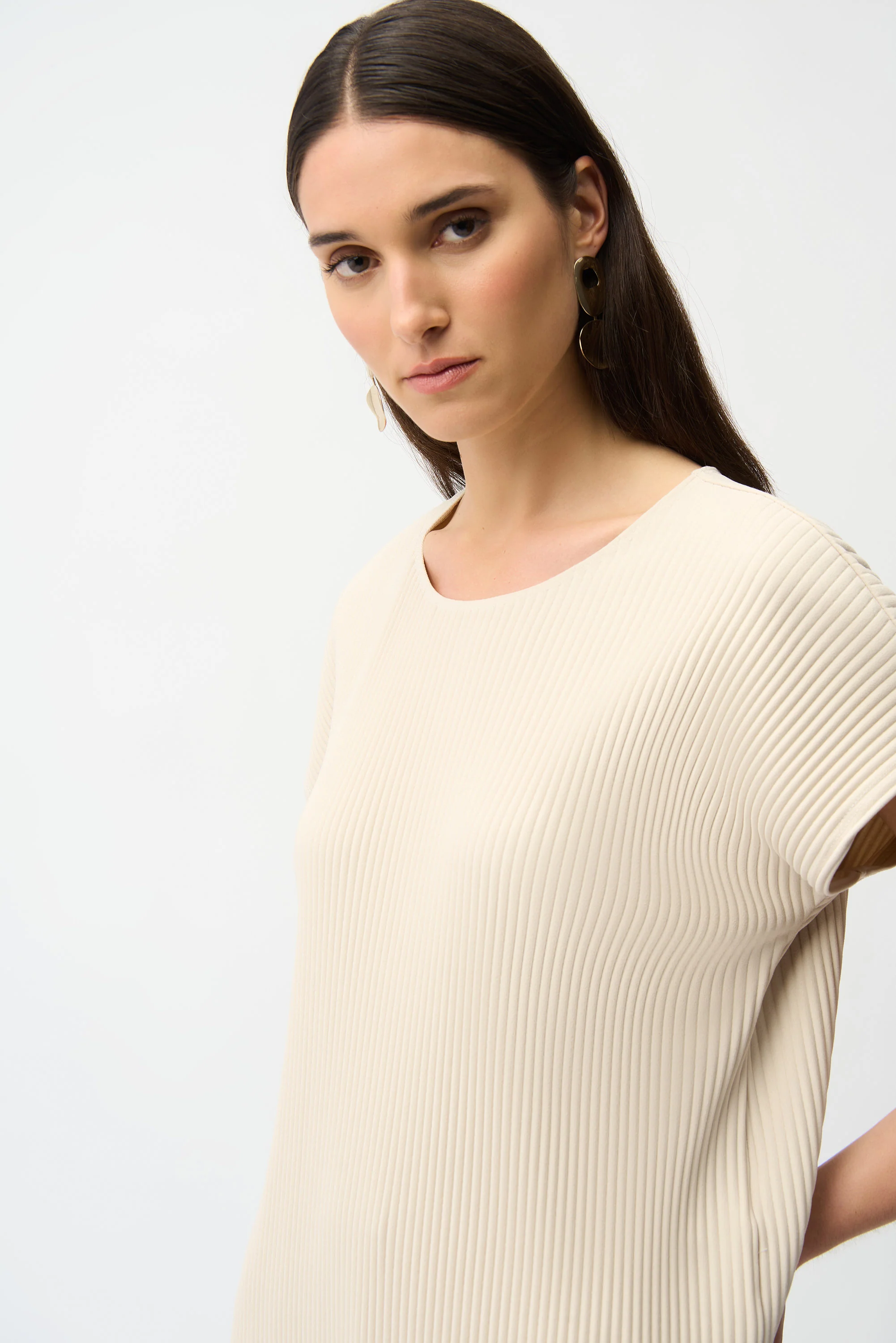 Joseph Ribkoff Pleated Scuba Crepe Boxy Top Style 261192 - Image 4
