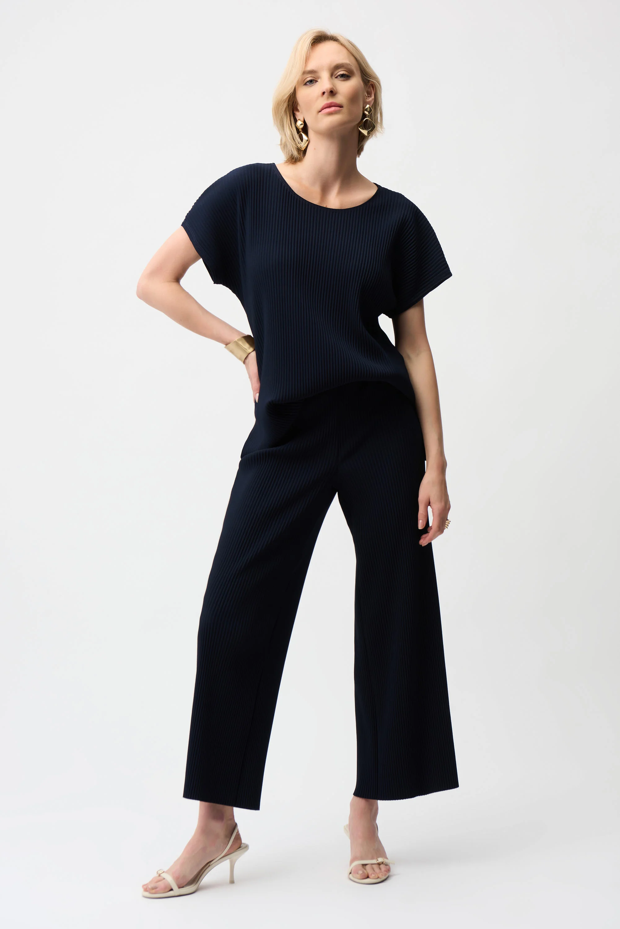 Joseph Ribkoff Pleated Scuba Crepe Boxy Top Style 261192 - Image 6