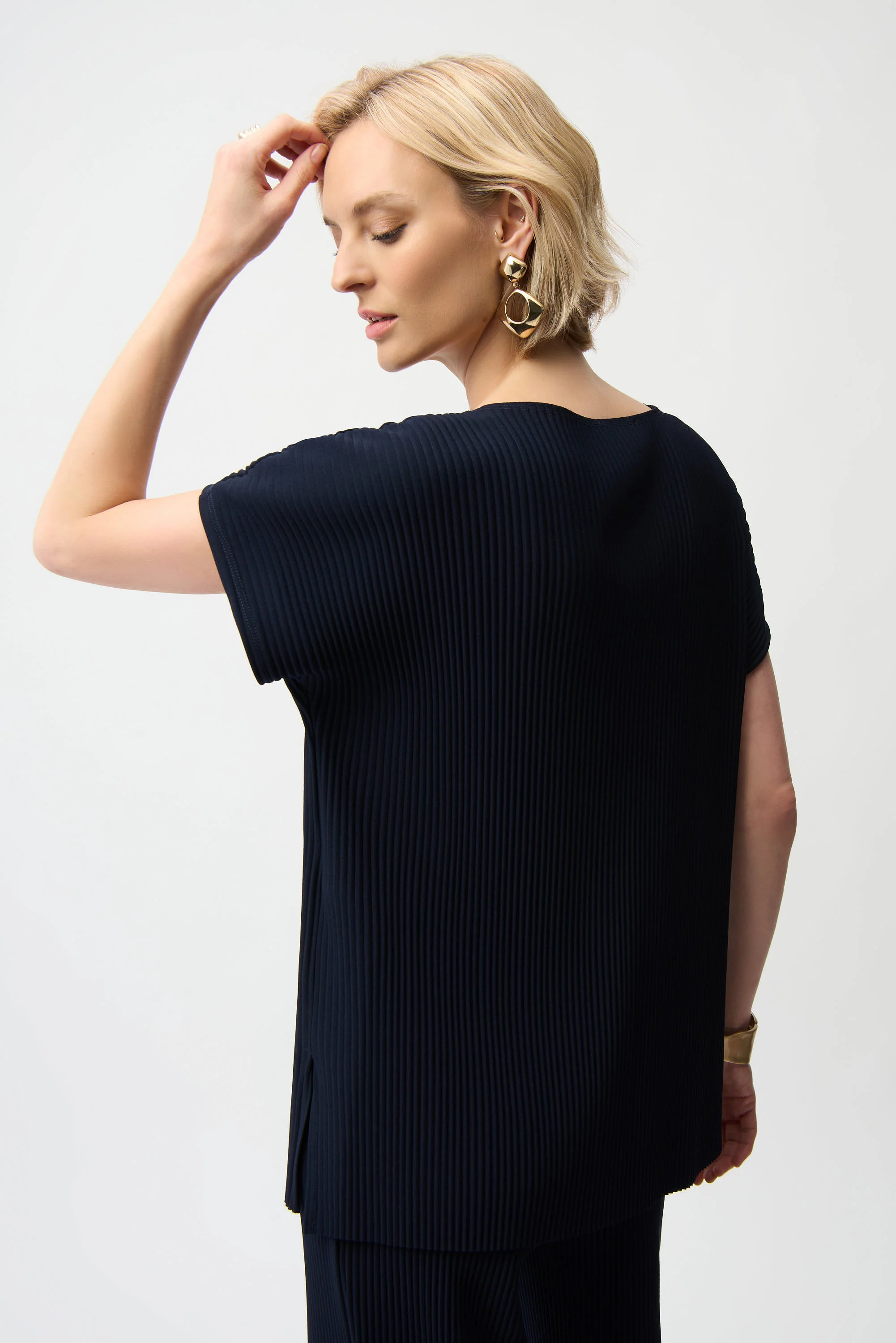 Joseph Ribkoff Pleated Scuba Crepe Boxy Top Style 261192 - Image 7