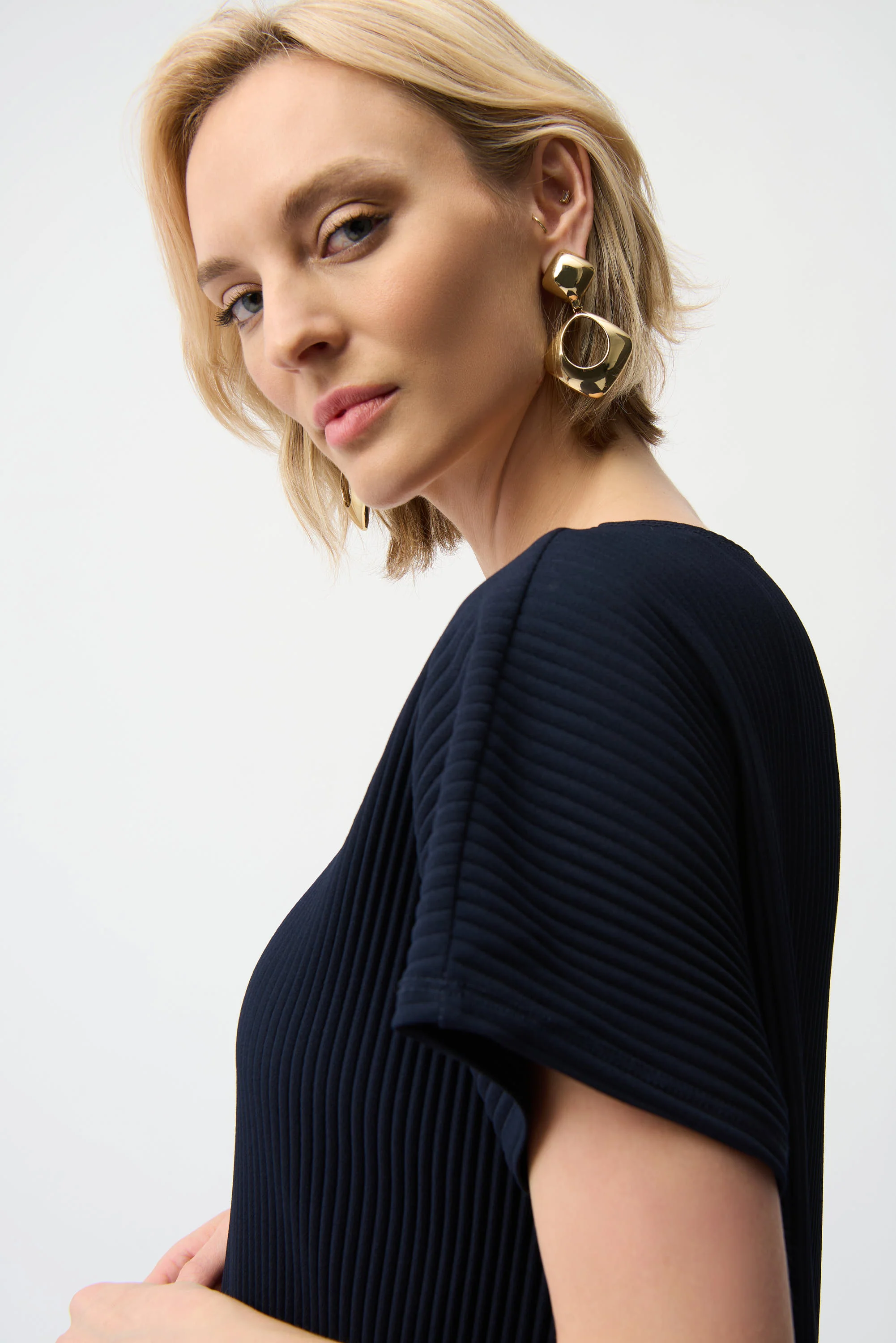 Joseph Ribkoff Pleated Scuba Crepe Boxy Top Style 261192 - Image 8