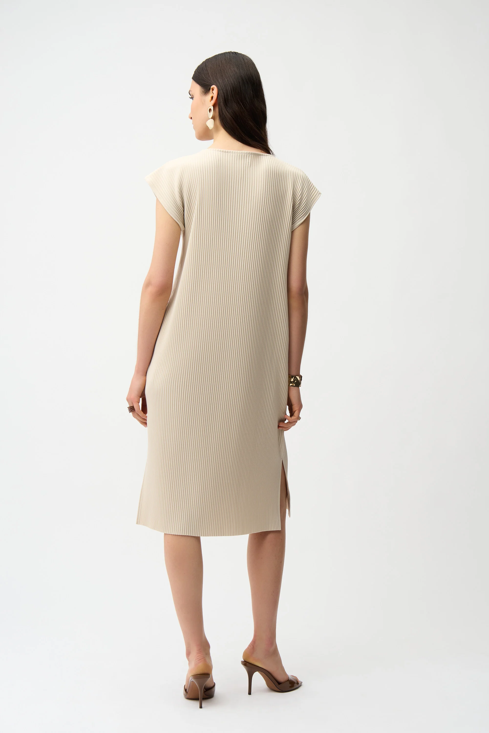 Joseph Ribkoff Pleated Straight Dress With Pockets Style 261252 - Image 3