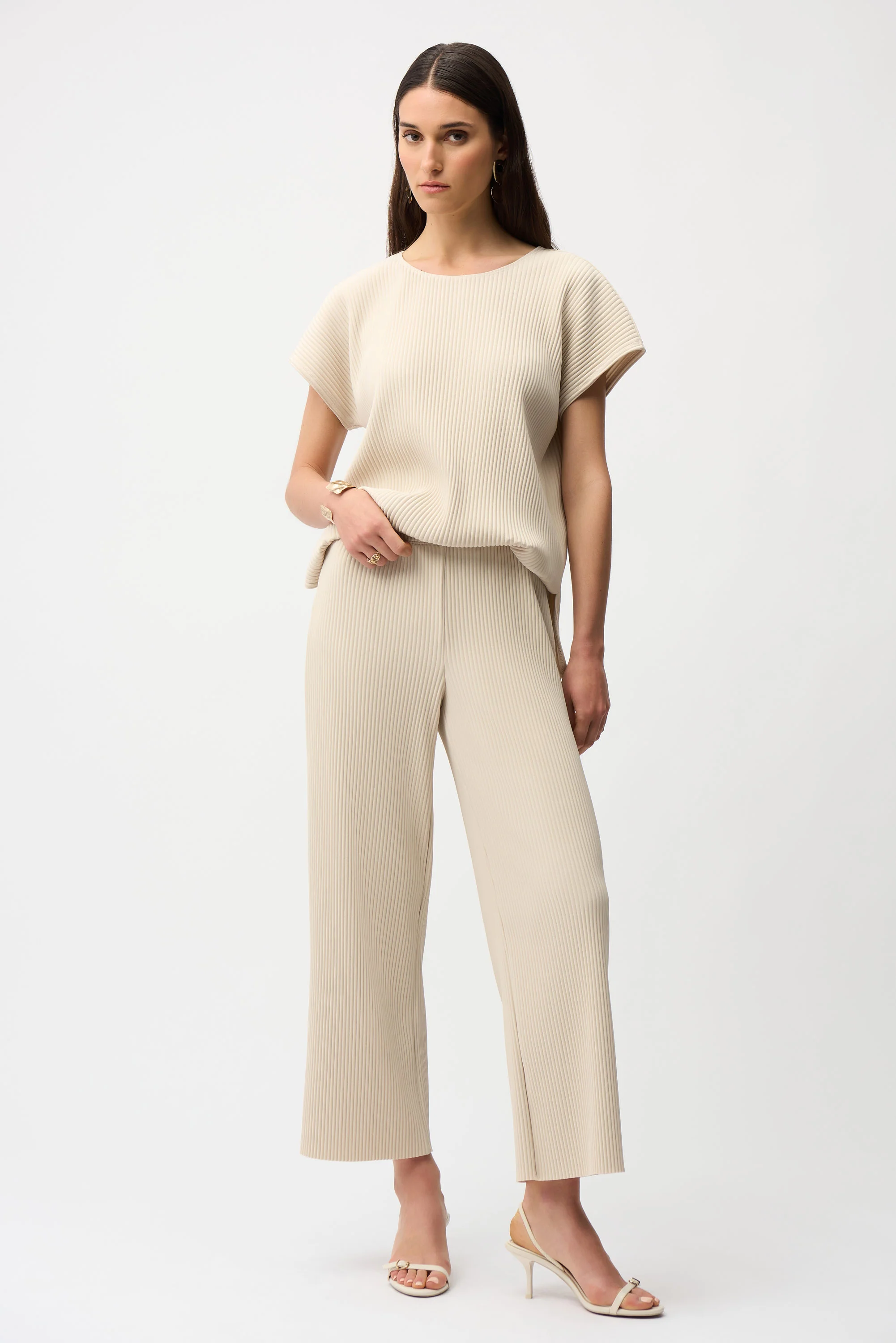 Joseph Ribkoff Pleated Wide Leg Pull-On Pants Style 261100 - Image 2