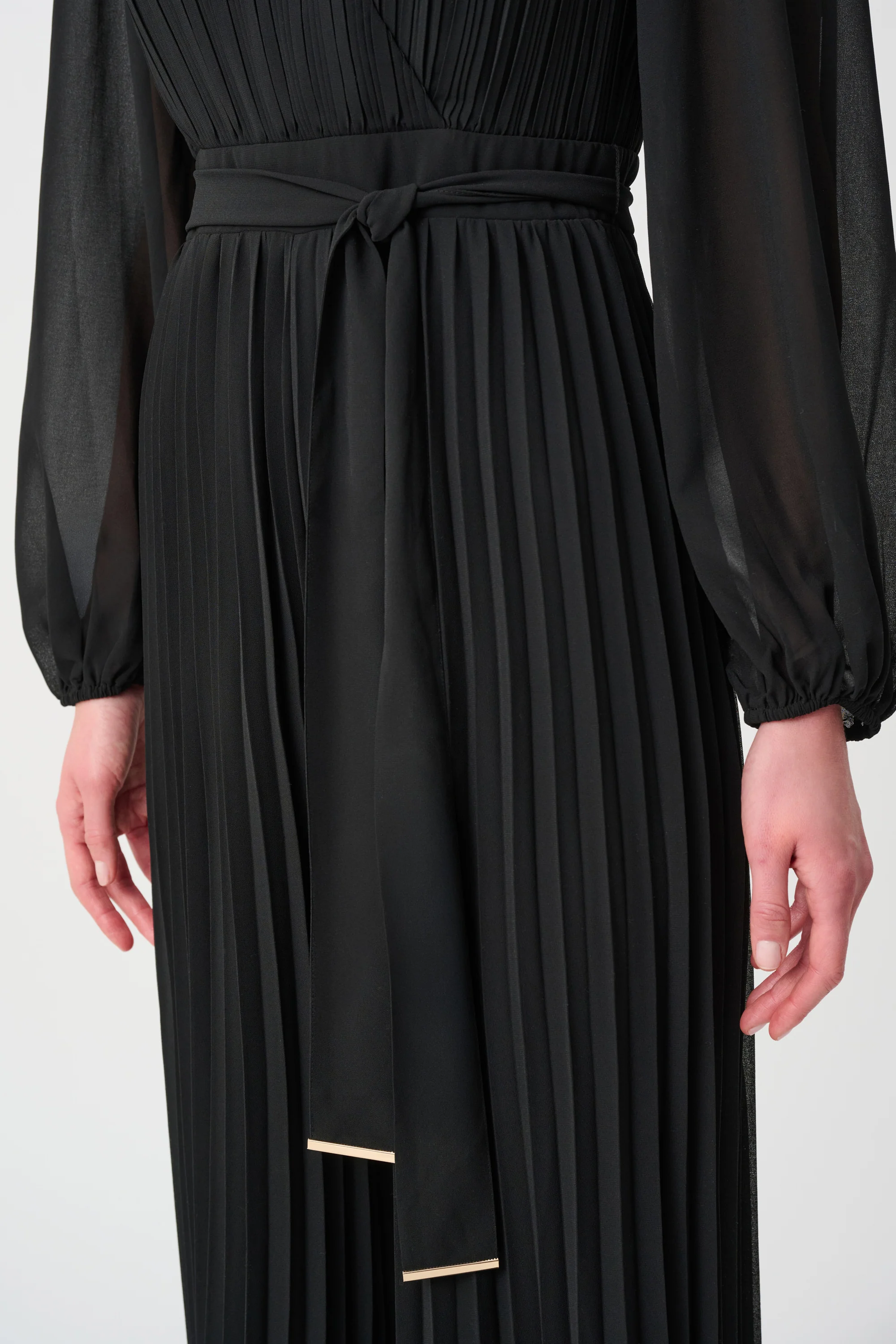 Joseph Ribkoff Pleated Wide Leg Wrap Jumpsuit Style 263737 - Image 5
