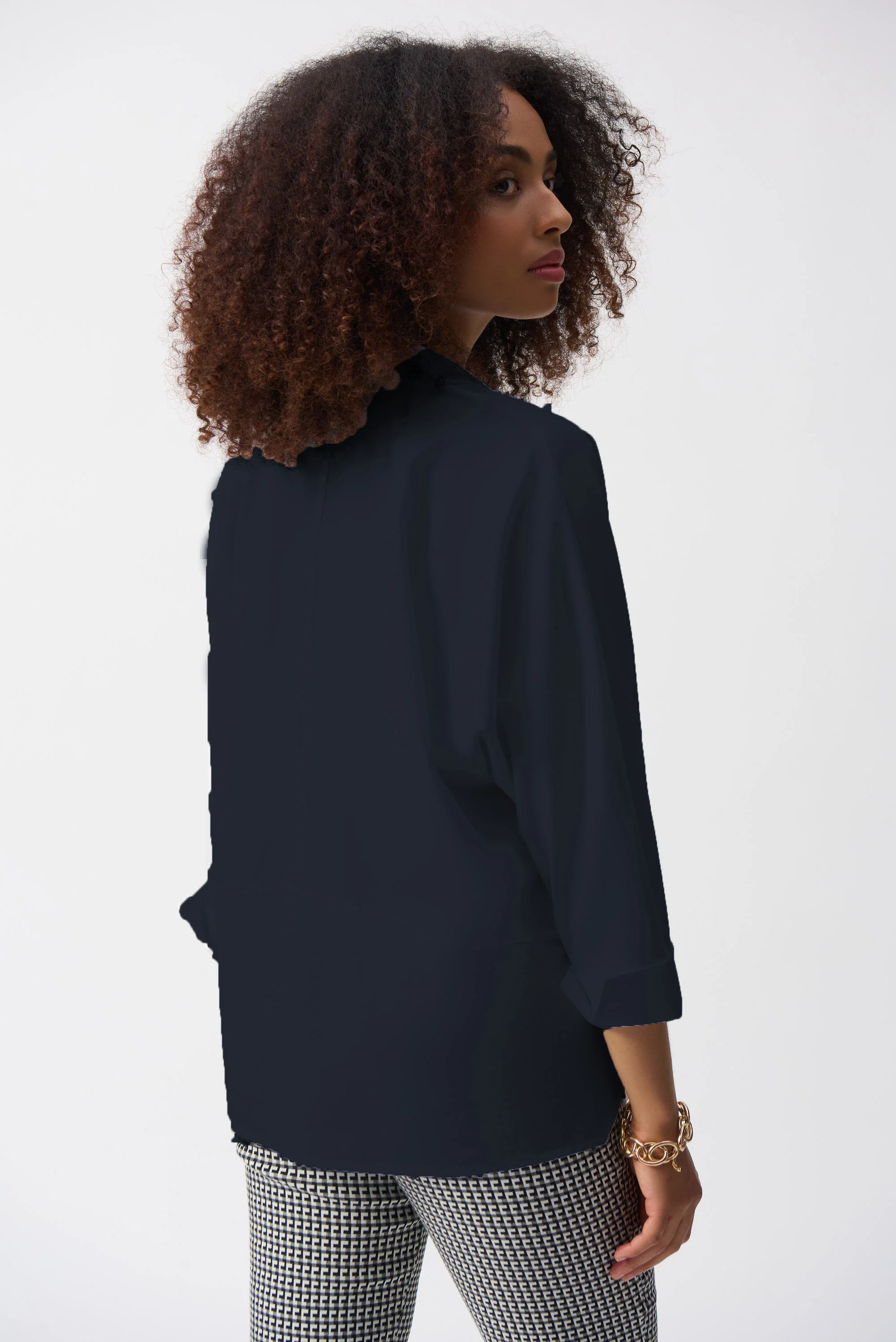 Joseph Ribkoff Poplin Boxy Shirt With Overlapping V-Neck Style 251948 - Image 12