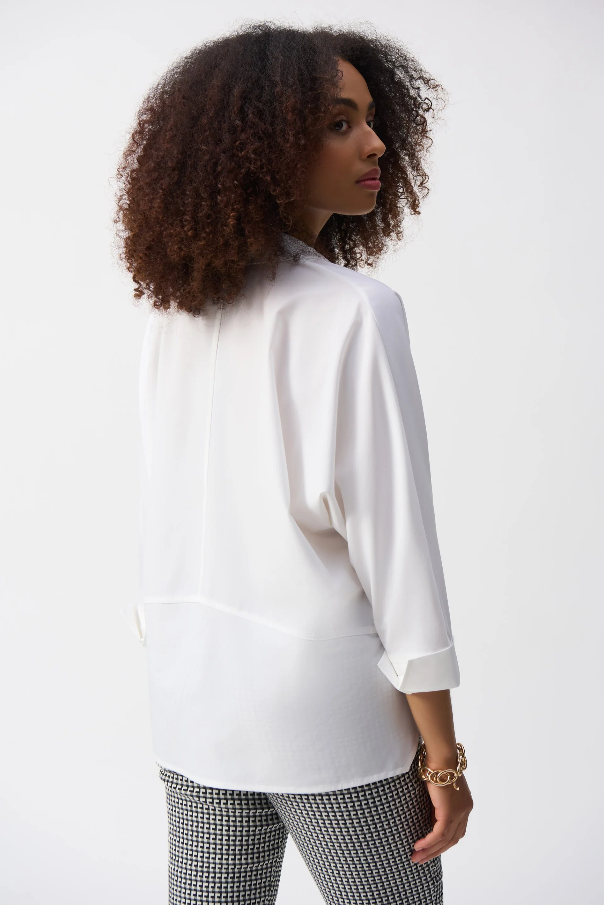 Joseph Ribkoff Poplin Boxy Shirt With Overlapping V-Neck Style 251948 - Image 4