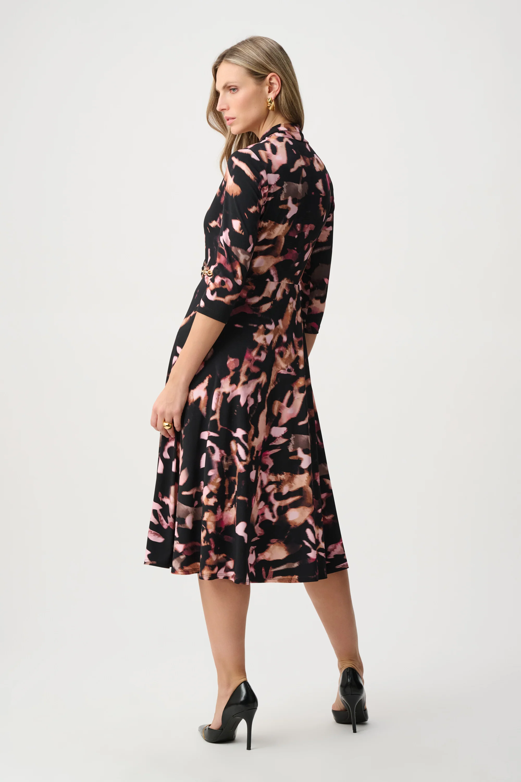 Joseph Ribkoff Printed Silky Knit Fit And Flare Dress Style 263077 - Image 3