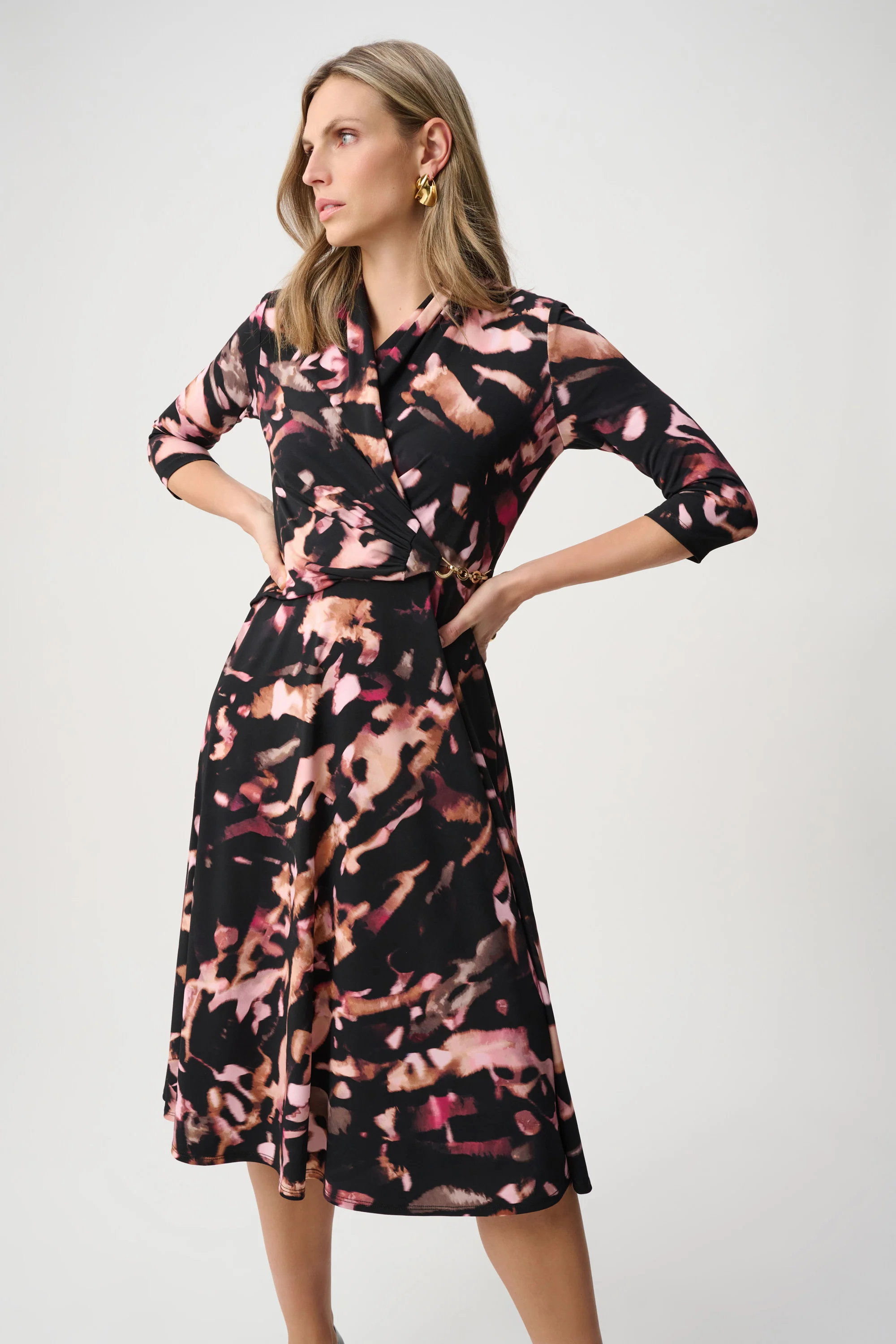 Joseph Ribkoff Printed Silky Knit Fit And Flare Dress Style 263077 - Image 4
