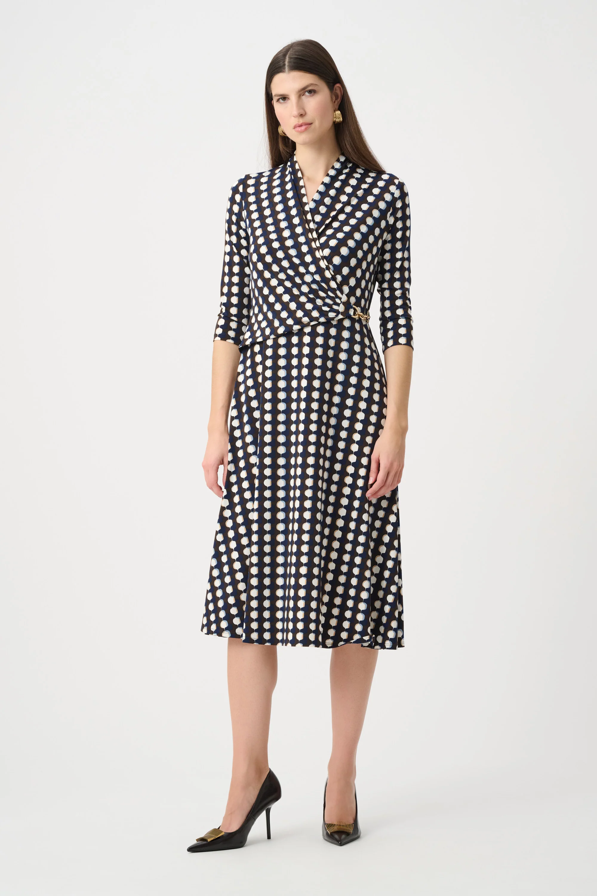 Joseph Ribkoff Printed Silky Knit Fit And Flare Dress Style 263077 - Image 5