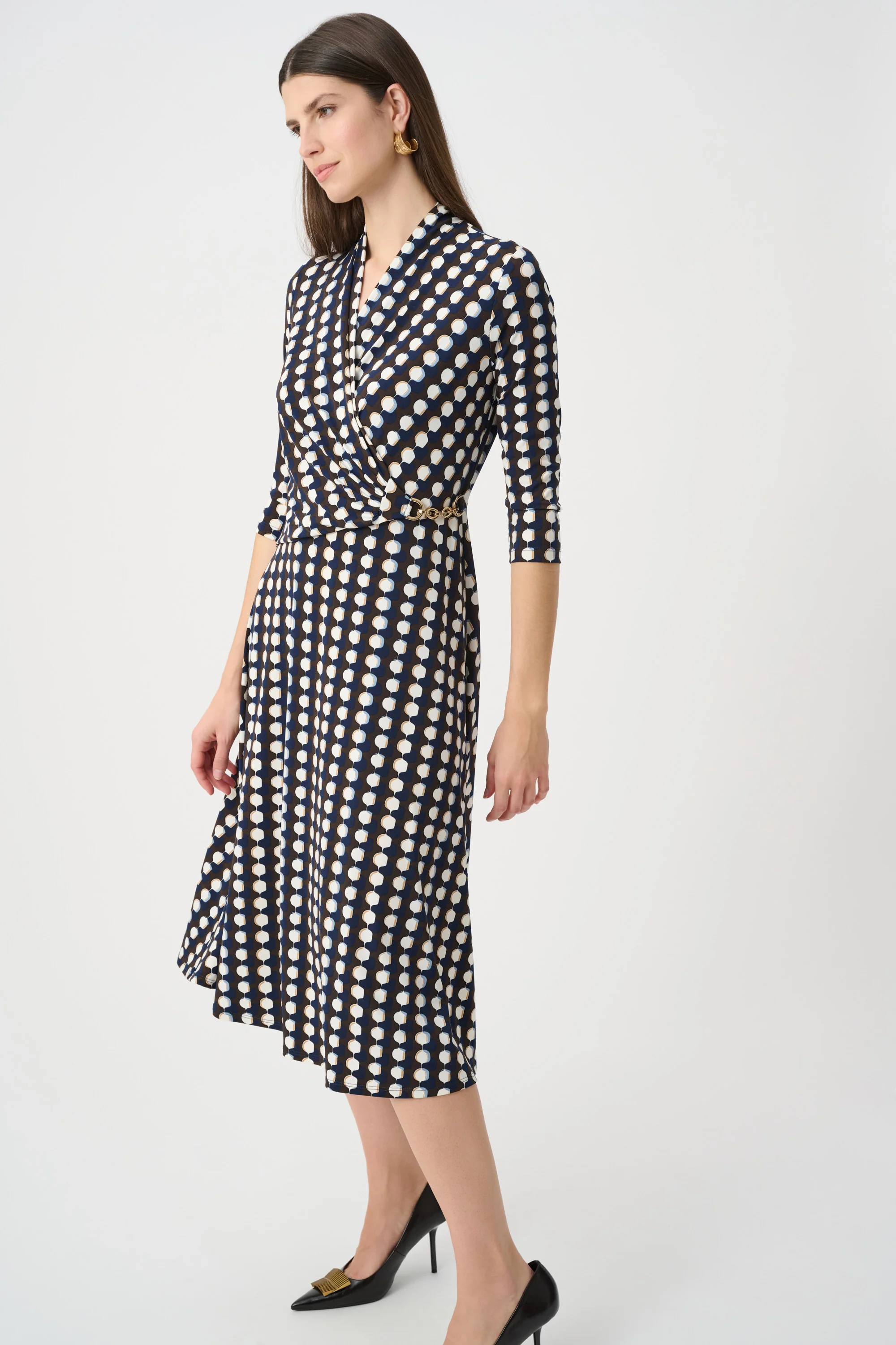 Joseph Ribkoff Printed Silky Knit Fit And Flare Dress Style 263077 - Image 6