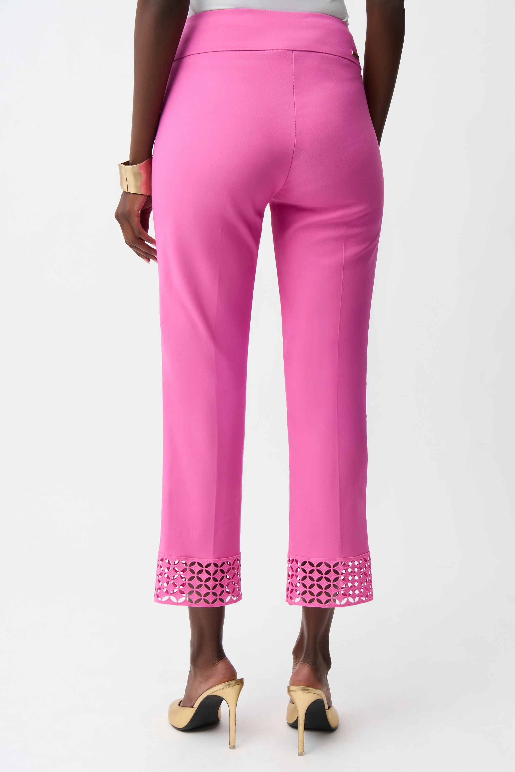 Joseph Ribkoff Pull-On Crop Pants With Guipure Detail Style 261159 - Image 3