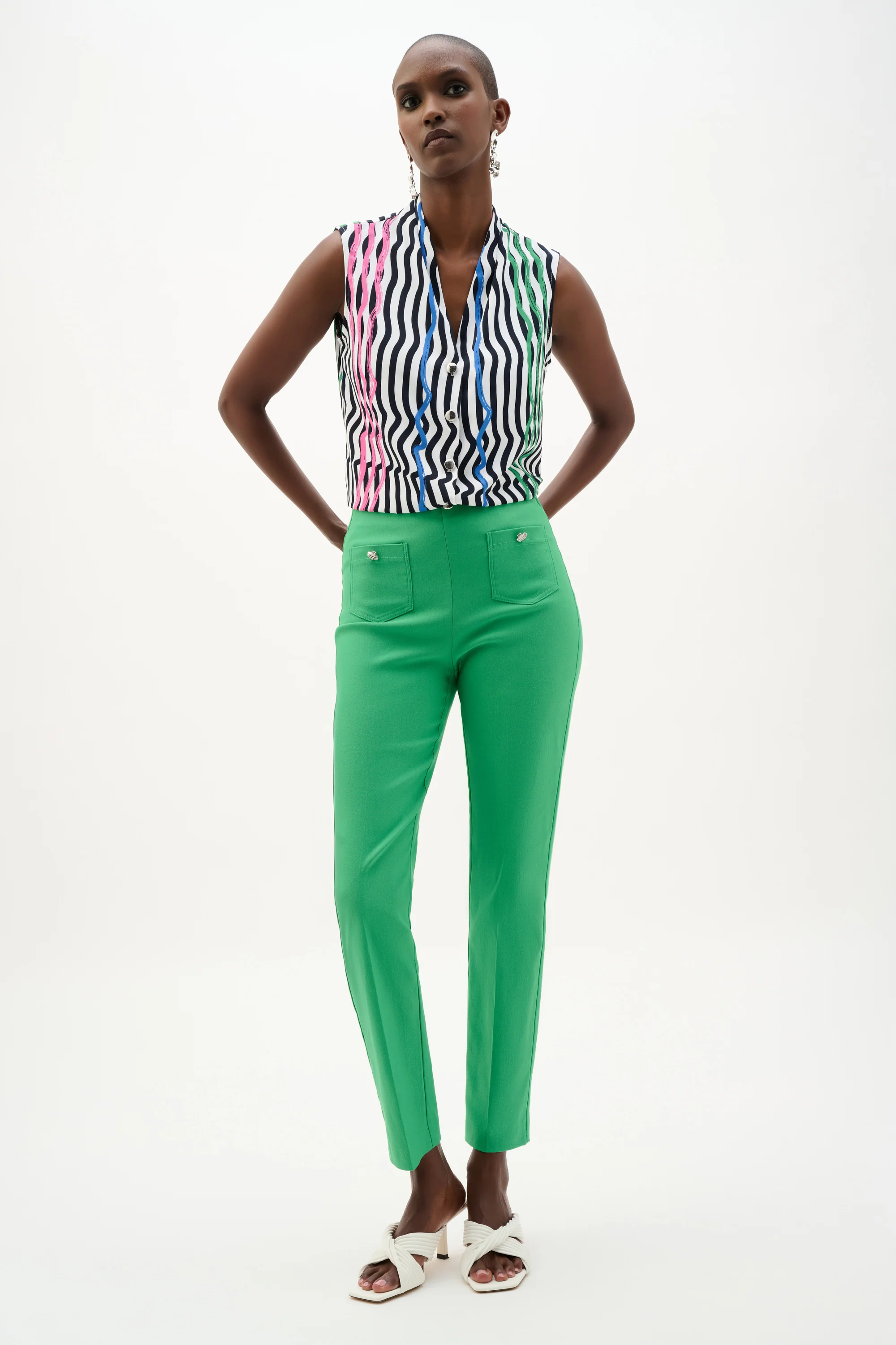 Joseph Ribkoff Pull-On Cropped Pants With Patch Pockets Style 262197 - Image 2
