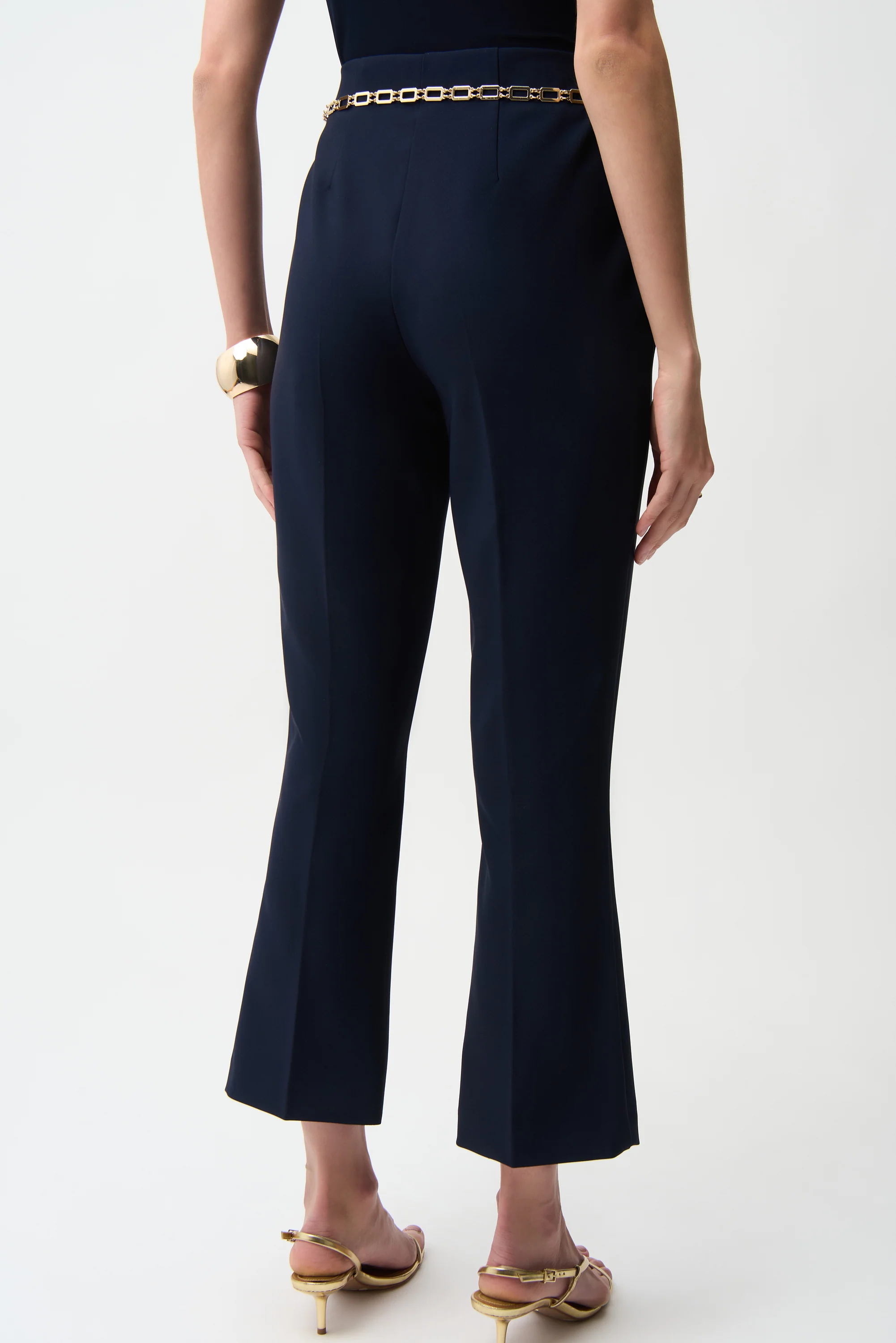 Joseph Ribkoff Pull-On Flare Pants With Chain Belt Style 261059 - Image 3