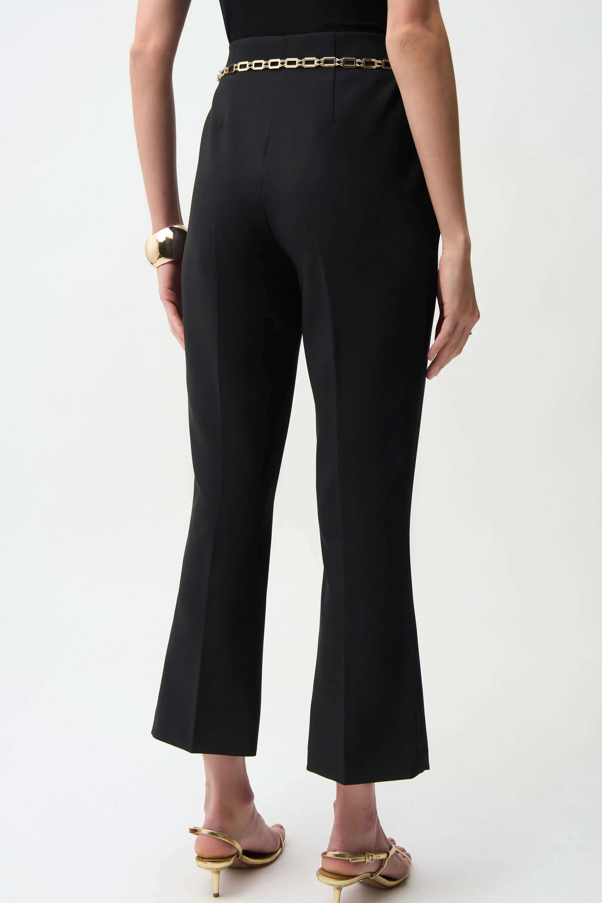 Joseph Ribkoff Pull-On Flare Pants With Chain Belt Style 261059 - Image 7