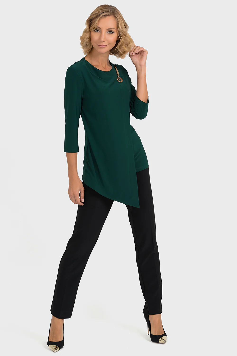 Joseph Ribkoff Pure Emerald Top Style 193129 - Image 2