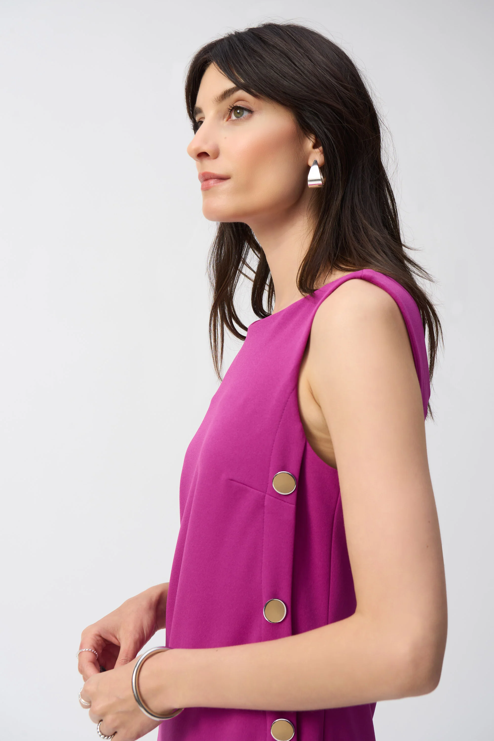 Joseph Ribkoff Purple Orchid Sleeveless Shift Dress Style 251268 - Image 2