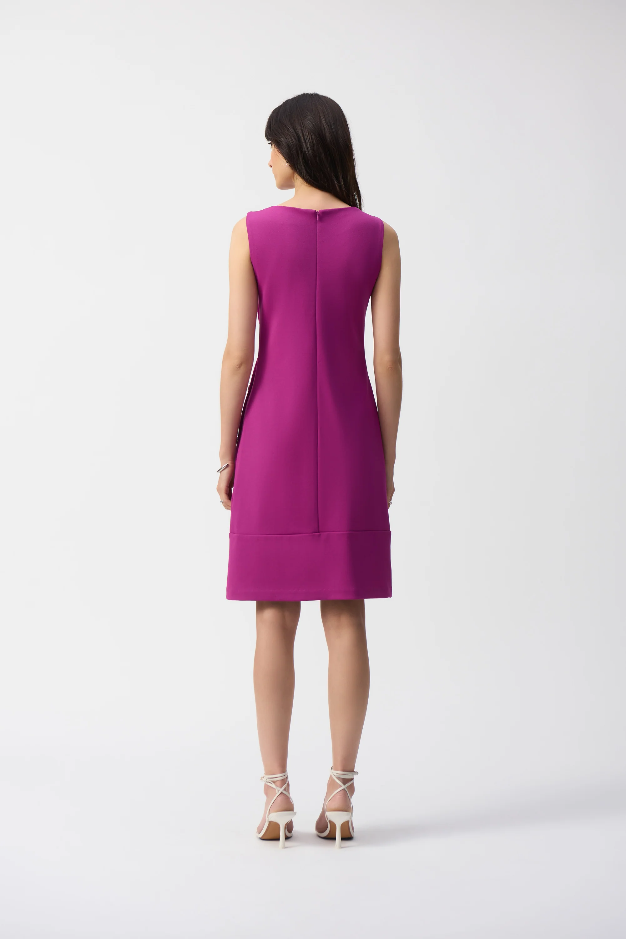 Joseph Ribkoff Purple Orchid Sleeveless Shift Dress Style 251268 - Image 3