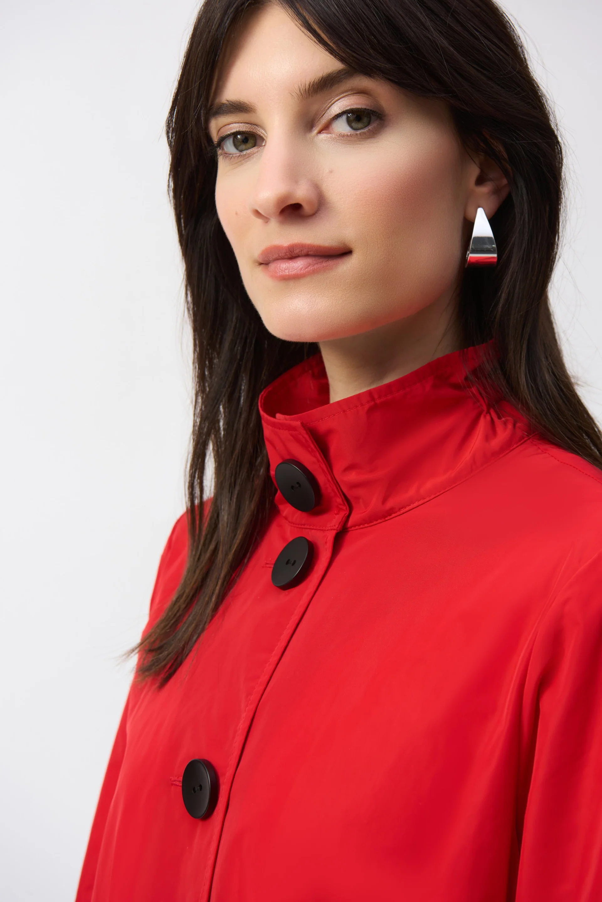 Joseph Ribkoff Radiant Red Trapeze Jacket Style 251018 - Image 3