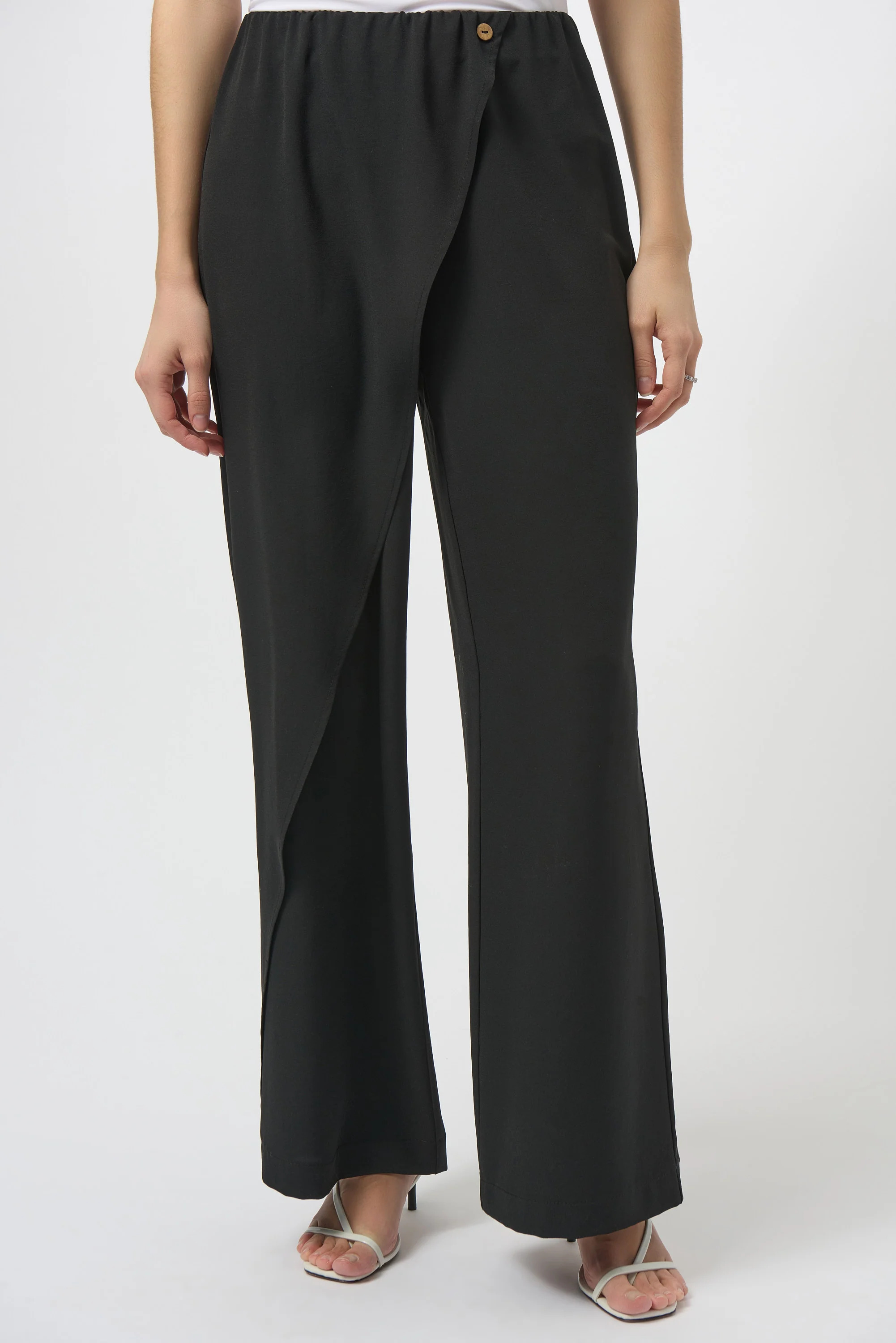 Joseph Ribkoff Wide-leg Pants With Asymmetrical Overlay Style 252004 - Image 5