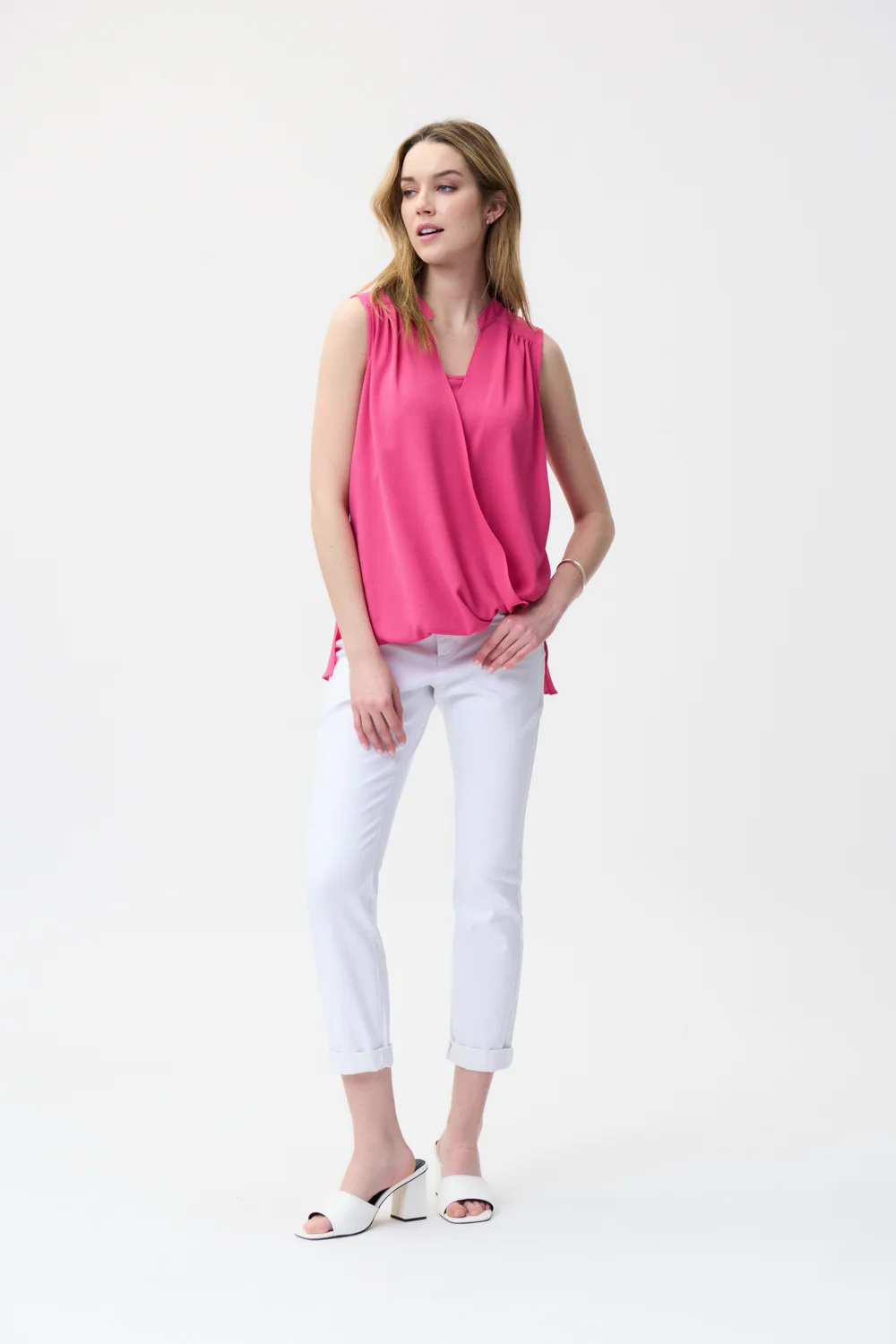 Joseph Ribkoff Raspberry Sorbet Fold Over Front Top Style 221084