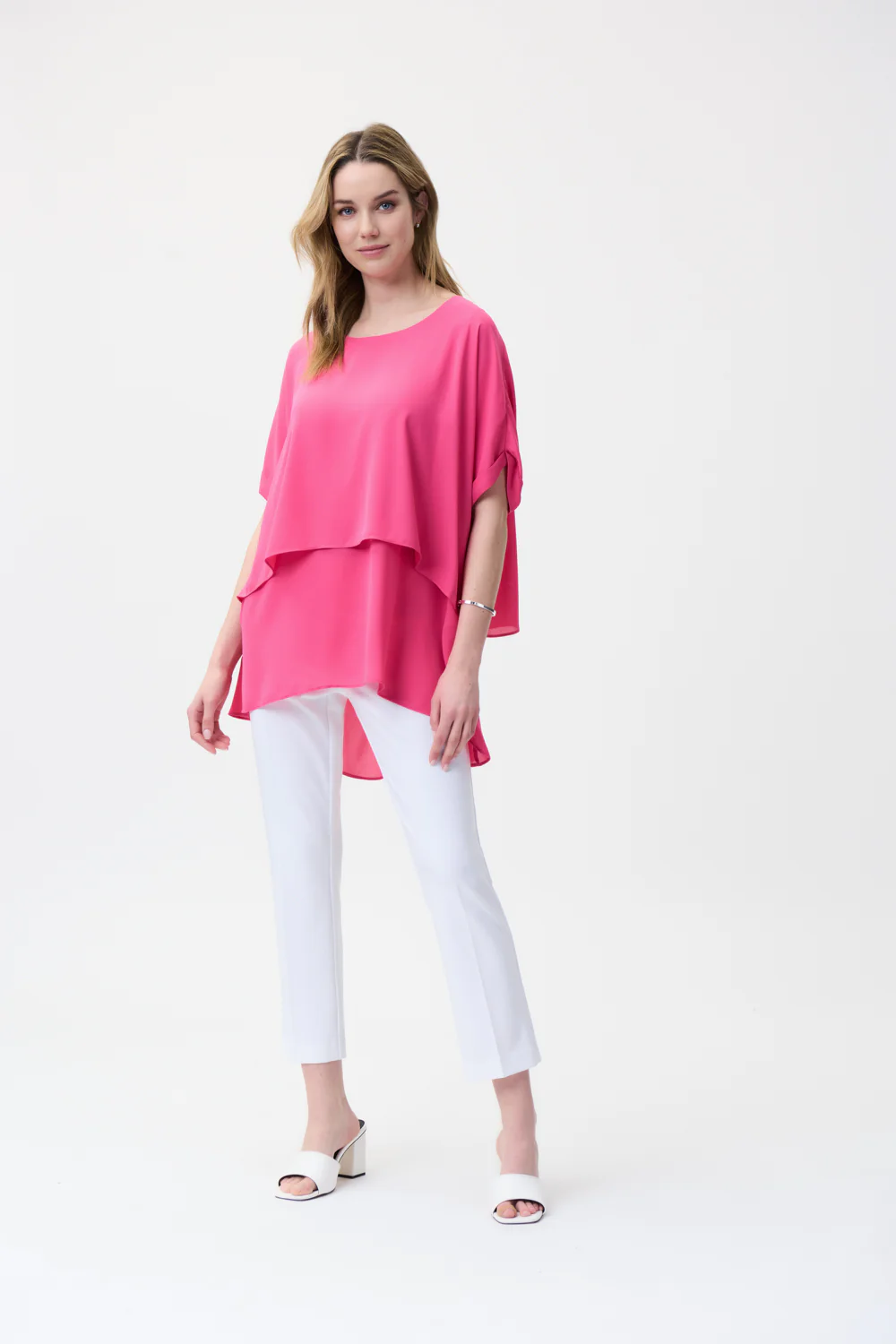 Joseph Ribkoff Raspberry Sorbet Tiered Top Style 221255