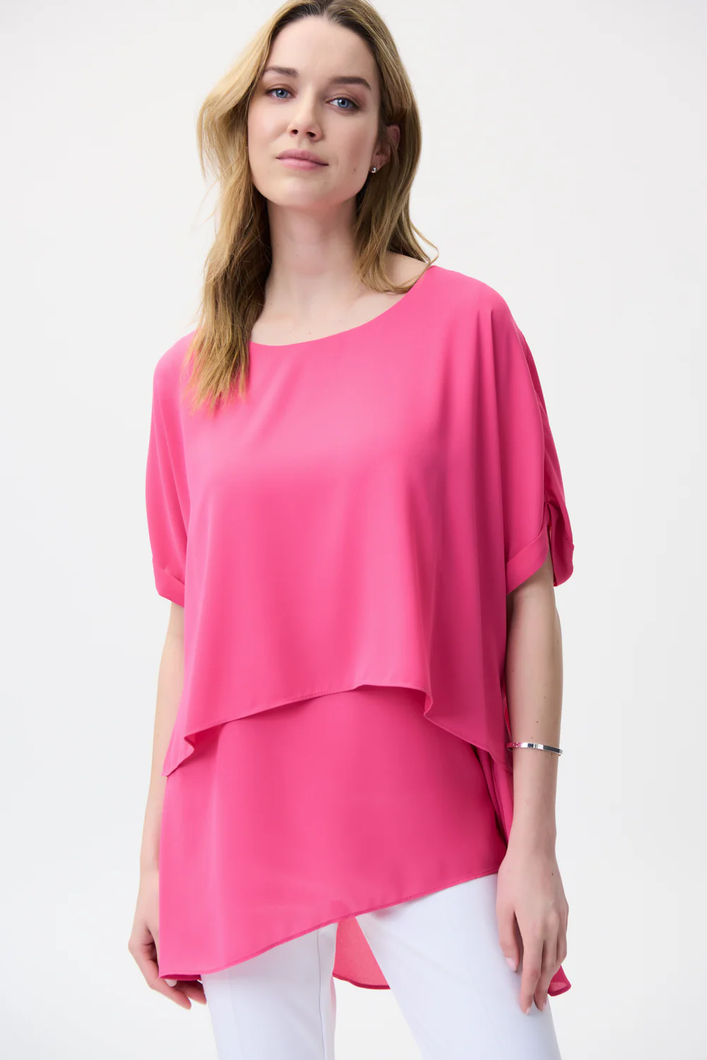 Joseph Ribkoff Raspberry Sorbet Tiered Top Style 221255 - Image 2