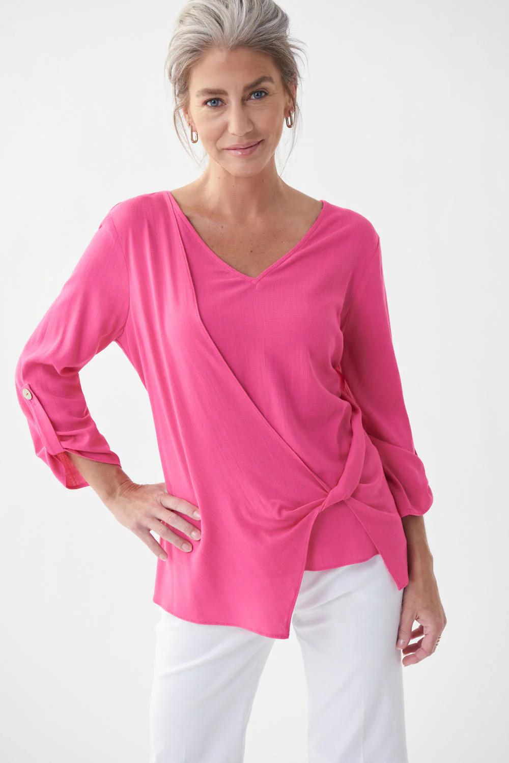 Joseph Ribkoff Raspberry Sorbet Top Style 222123 - Image 2