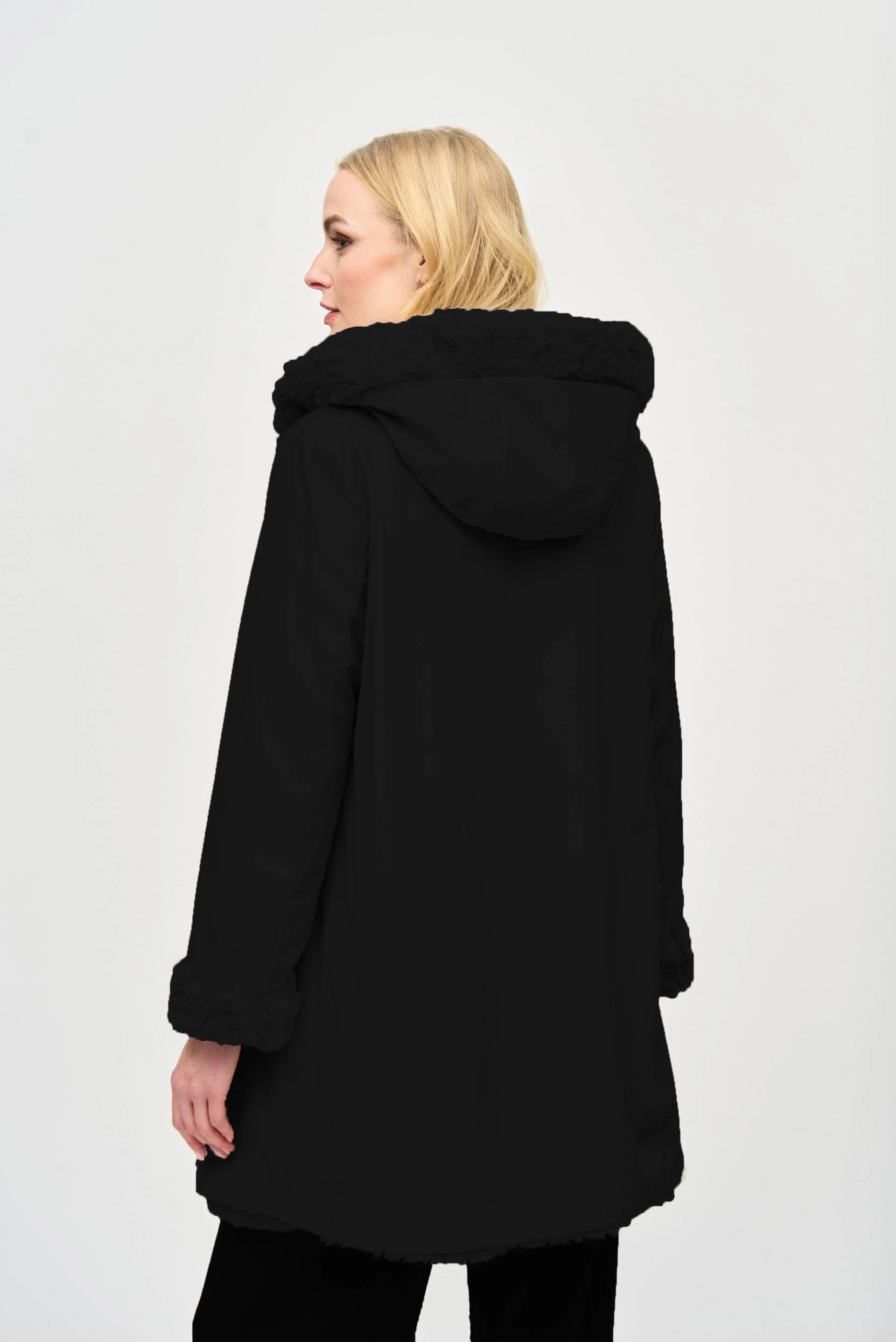 Joseph Ribkoff Reversible Faux Fur Coat Style 243903 - Image 2