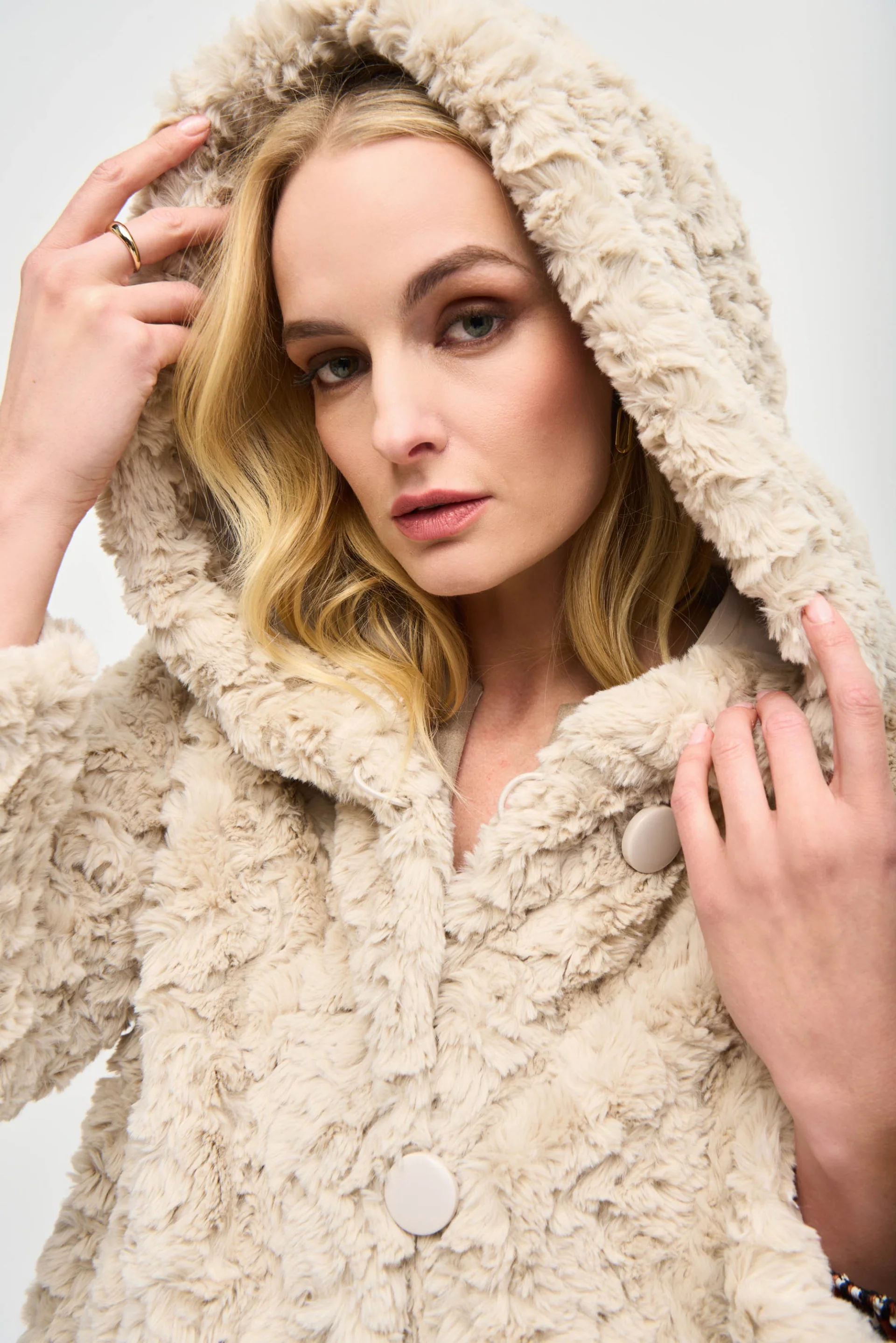 Joseph Ribkoff Reversible Faux Fur Coat Style 243903 - Image 4