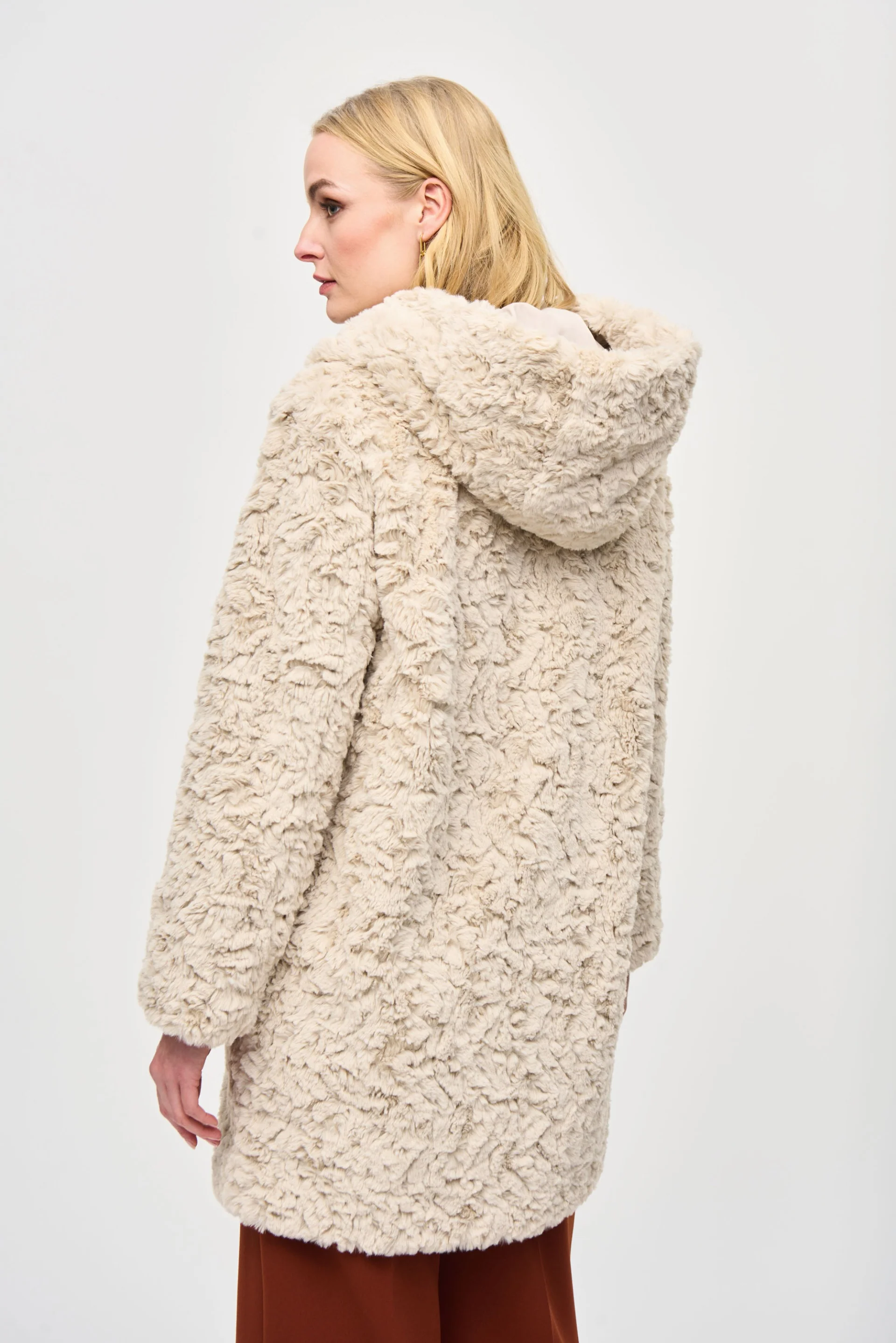 Joseph Ribkoff Reversible Faux Fur Coat Style 243903 - Image 5