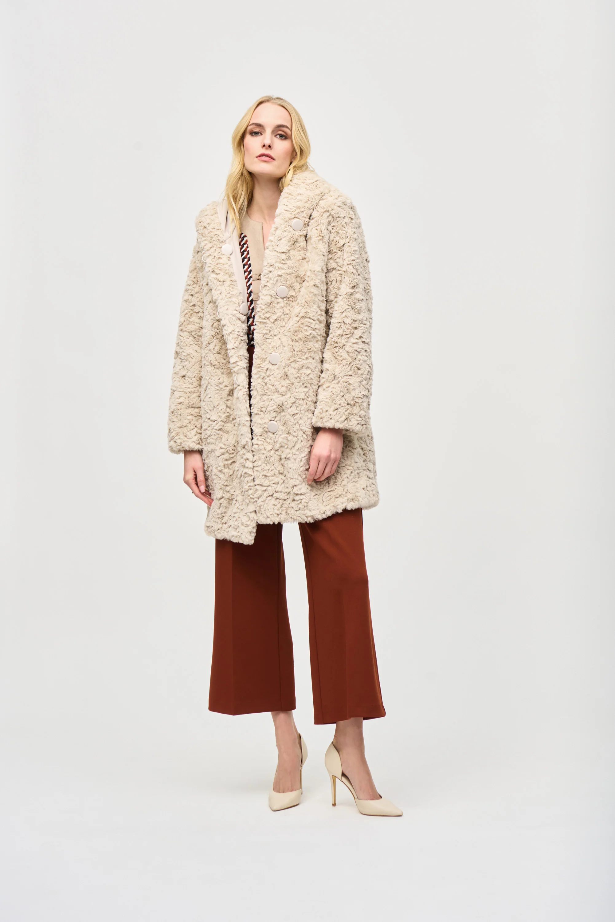 Joseph Ribkoff Reversible Faux Fur Coat Style 243903 - Image 9
