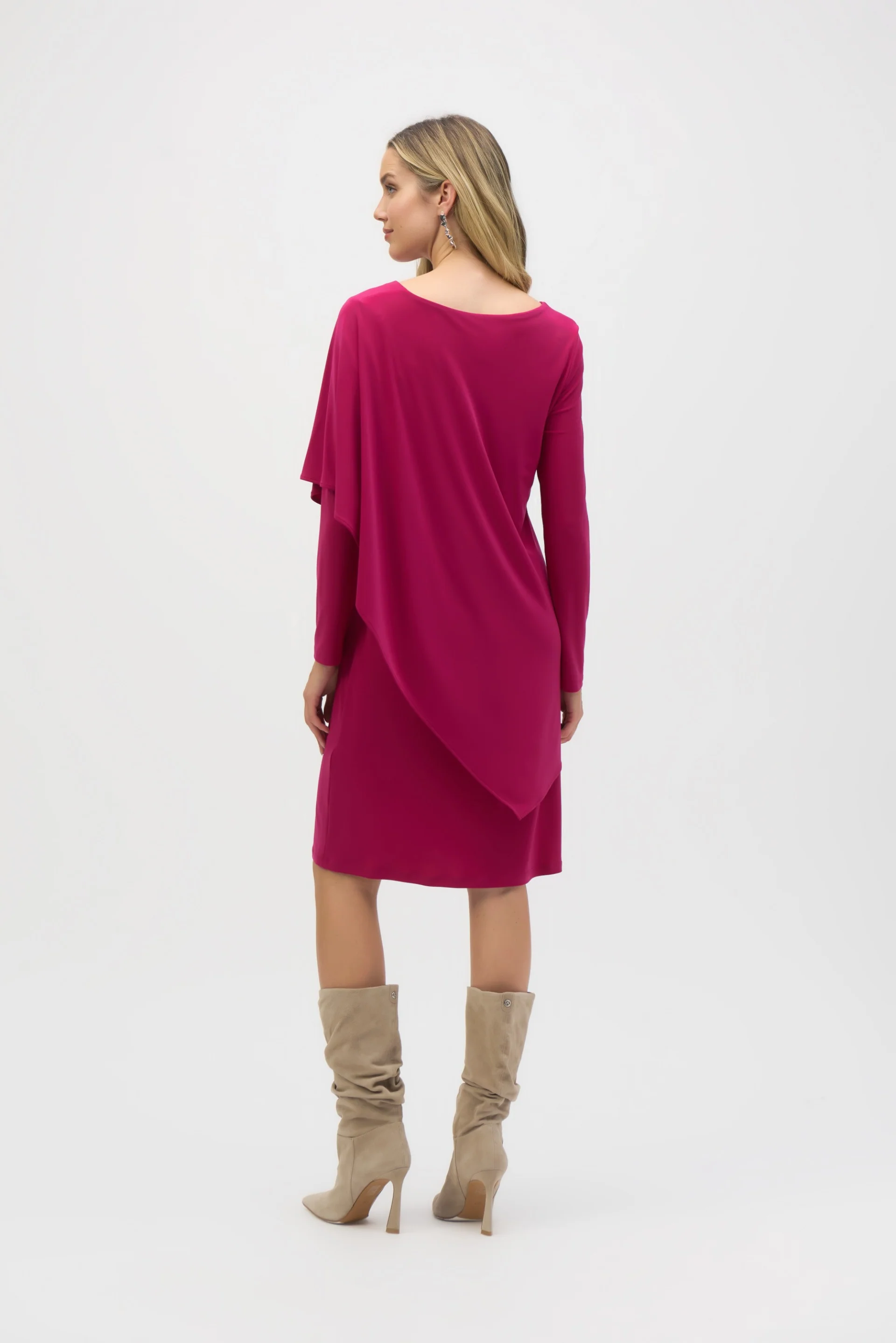 Joseph Ribkoff Rich Berry Layered Dress Style 244040 - Image 3