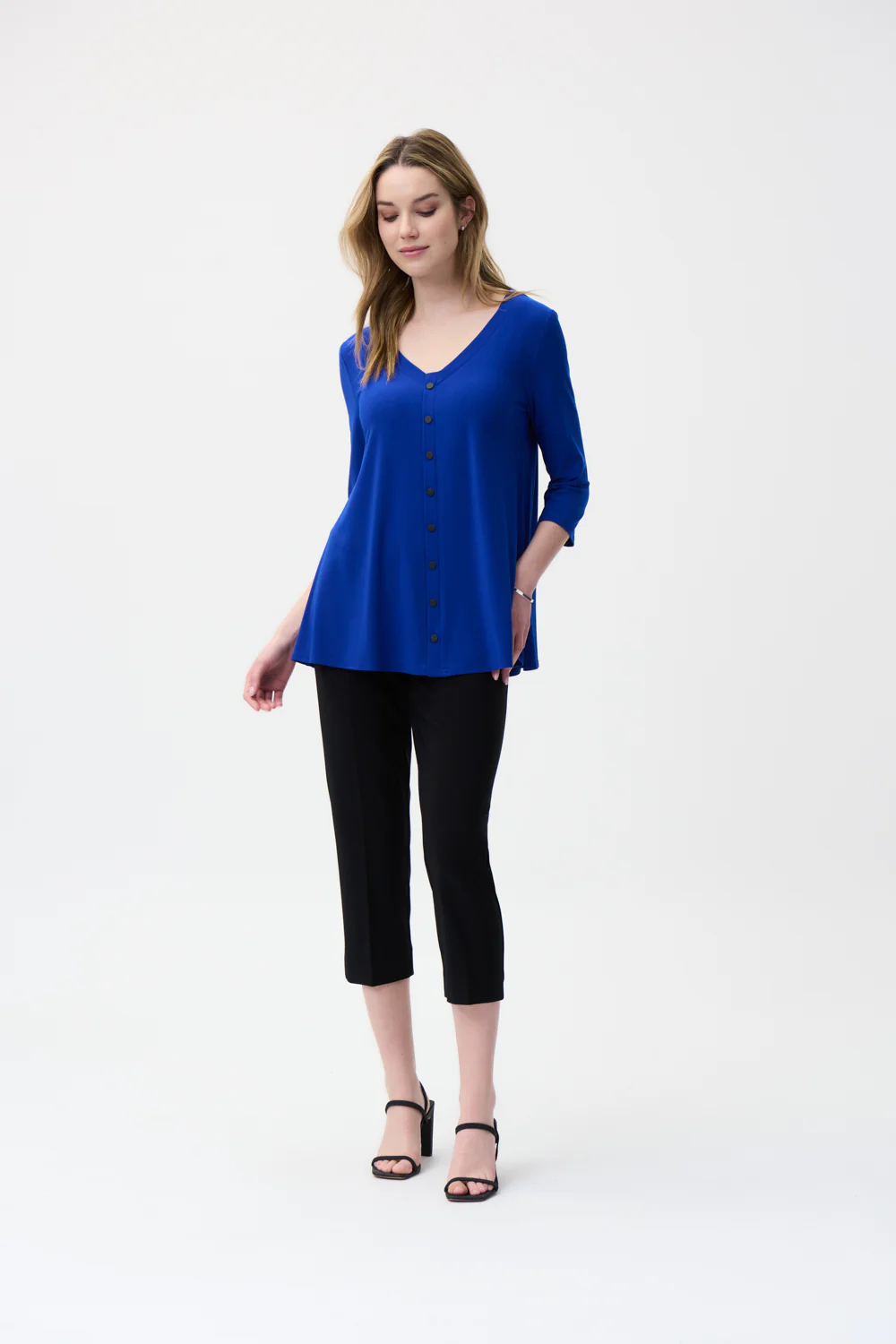 Joseph Ribkoff Royal Flared Henley Top Style 221102