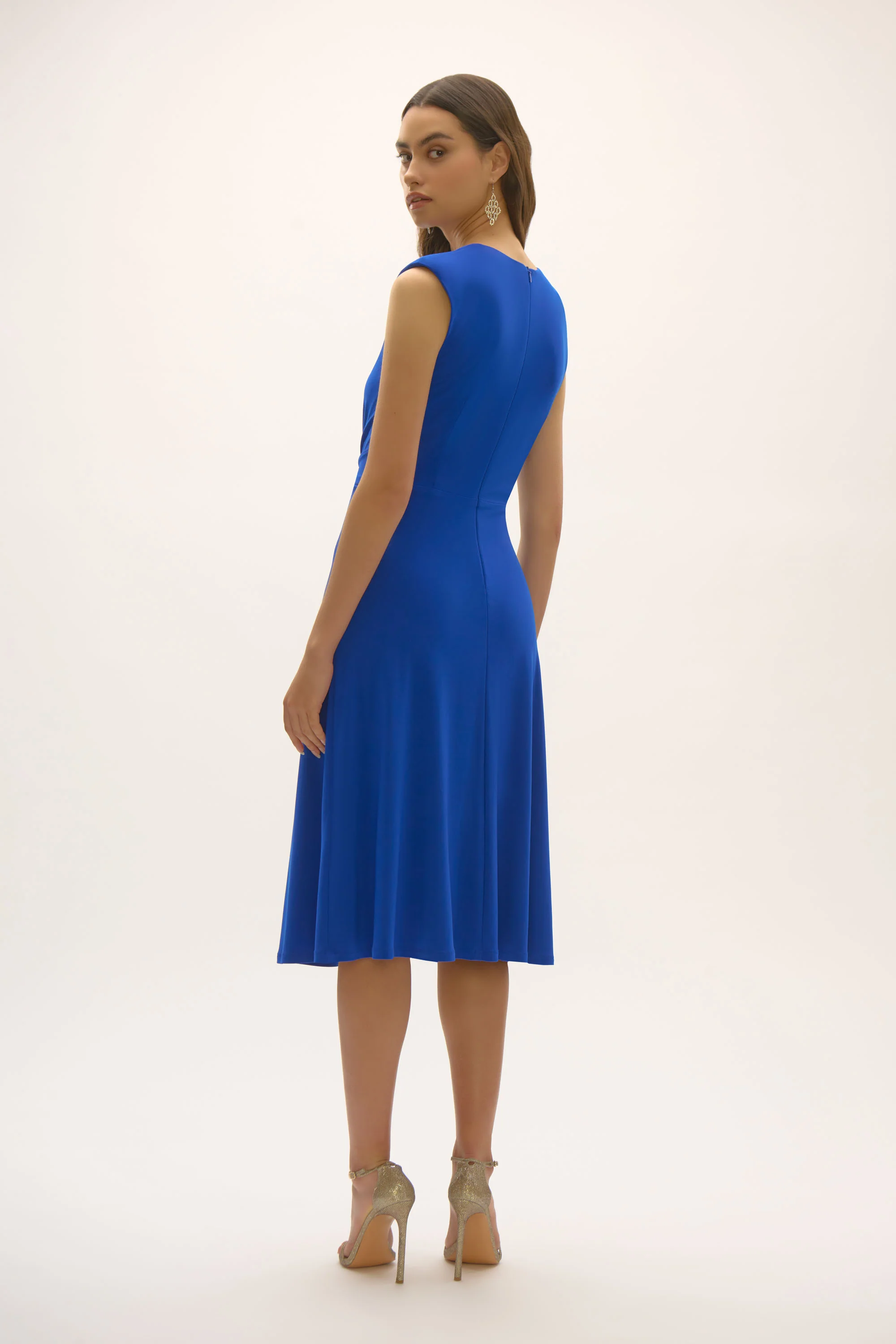Joseph Ribkoff A-Line Dress with Rhinestone Ornament Style 252717 - Image 2