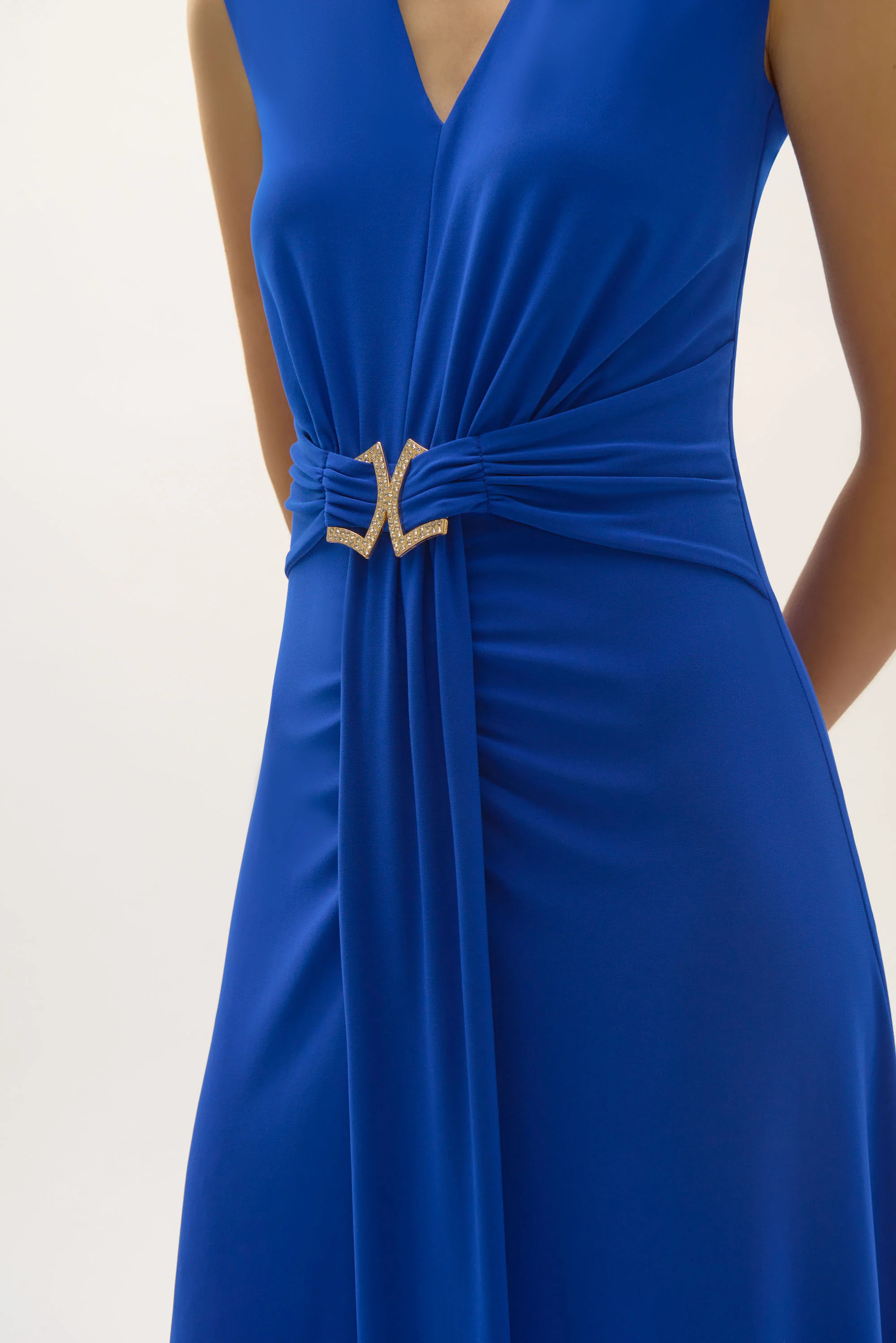 Joseph Ribkoff A-Line Dress with Rhinestone Ornament Style 252717 - Image 3