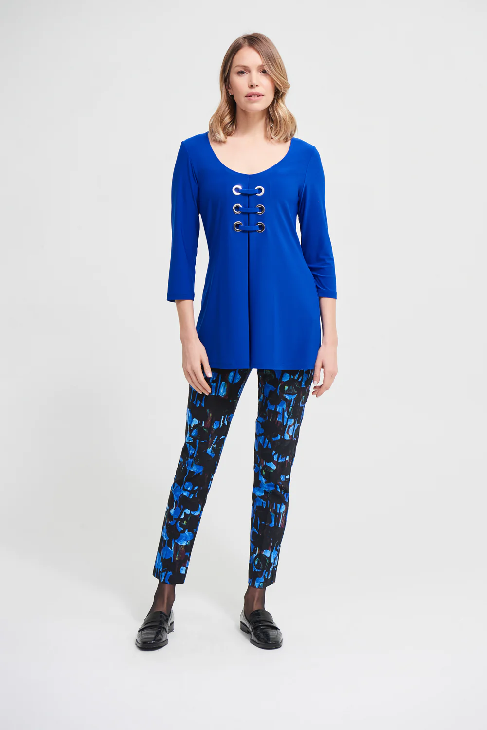 Joseph Ribkoff Royal Sapphire Lace Front Top Style 213339 - Image 2