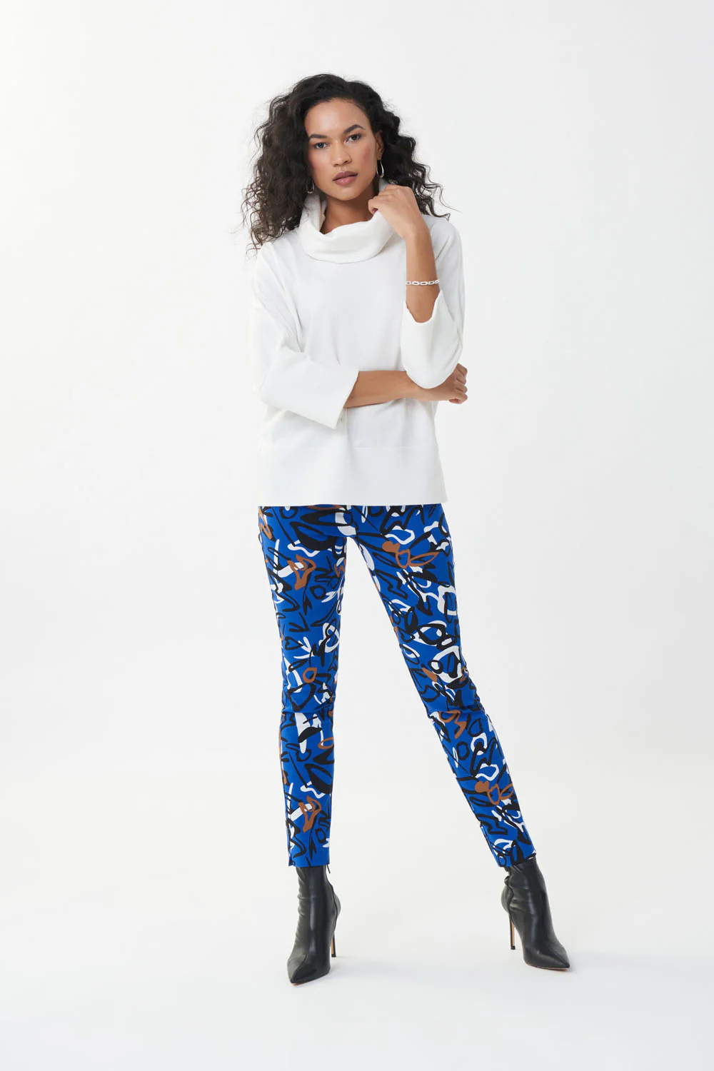 Joseph Ribkoff Royal Sapphire/Multi Abstract Print Pants Style 223273