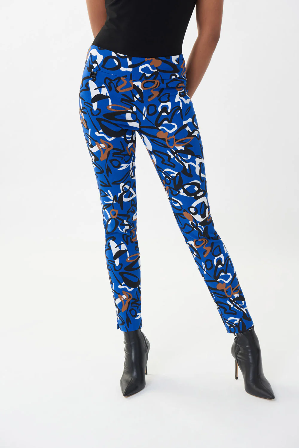 Joseph Ribkoff Royal Sapphire/Multi Abstract Print Pants Style 223273 - Image 2