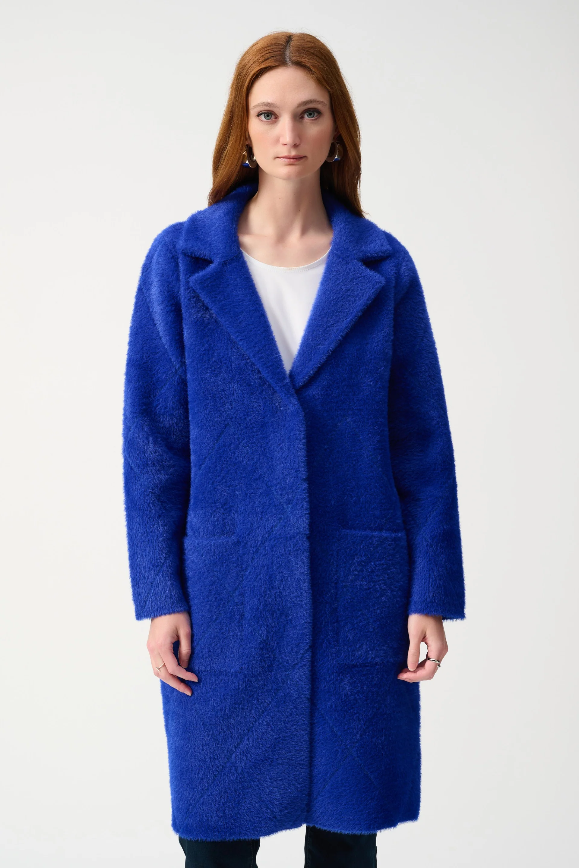Joseph Ribkoff Royal Sapphire Notched Collar Coat Style 233951
