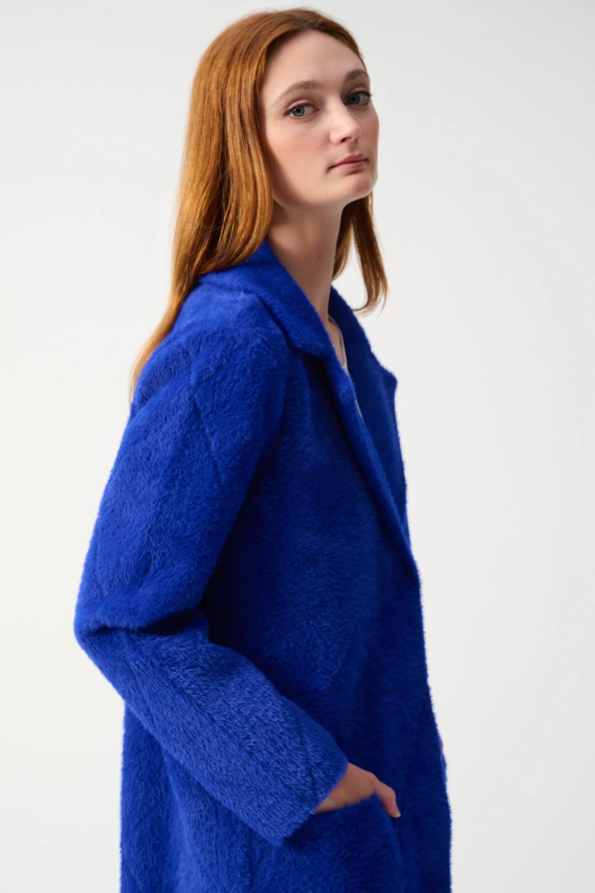Joseph Ribkoff Royal Sapphire Notched Collar Coat Style 233951 - Image 3