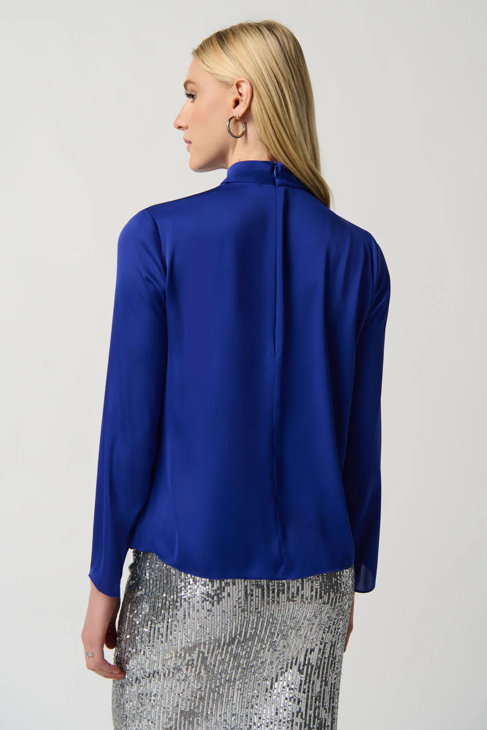 Joseph Ribkoff Royal Sapphire Satin Top Style 234221 - Image 2