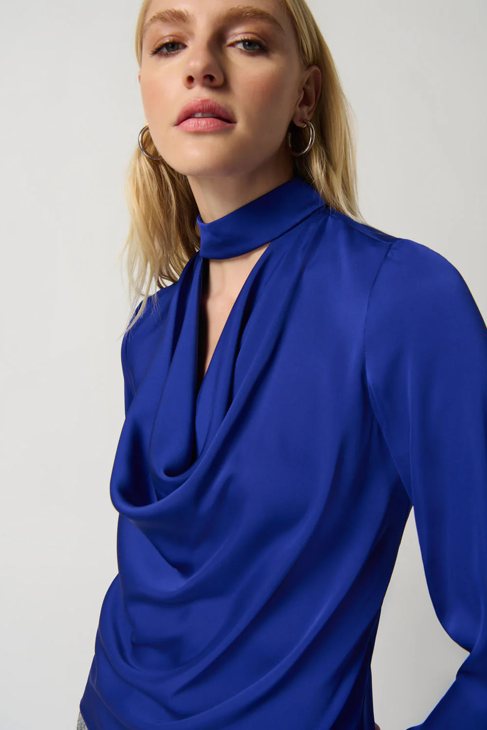 Joseph Ribkoff Royal Sapphire Satin Top Style 234221 - Image 3