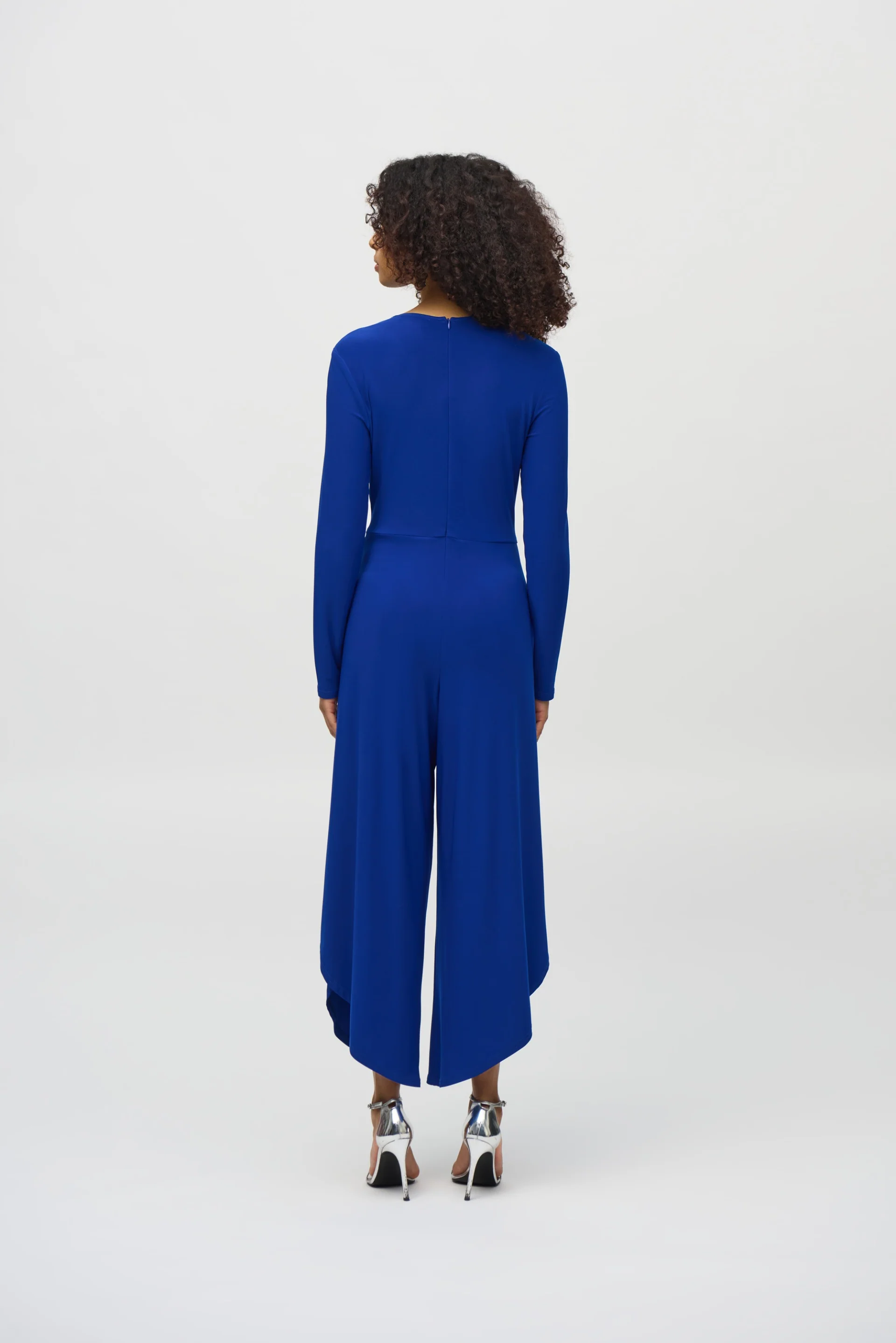 Joseph Ribkoff Royal Sapphire Wrap Culotte Jumpsuit Style 244155 - Image 6