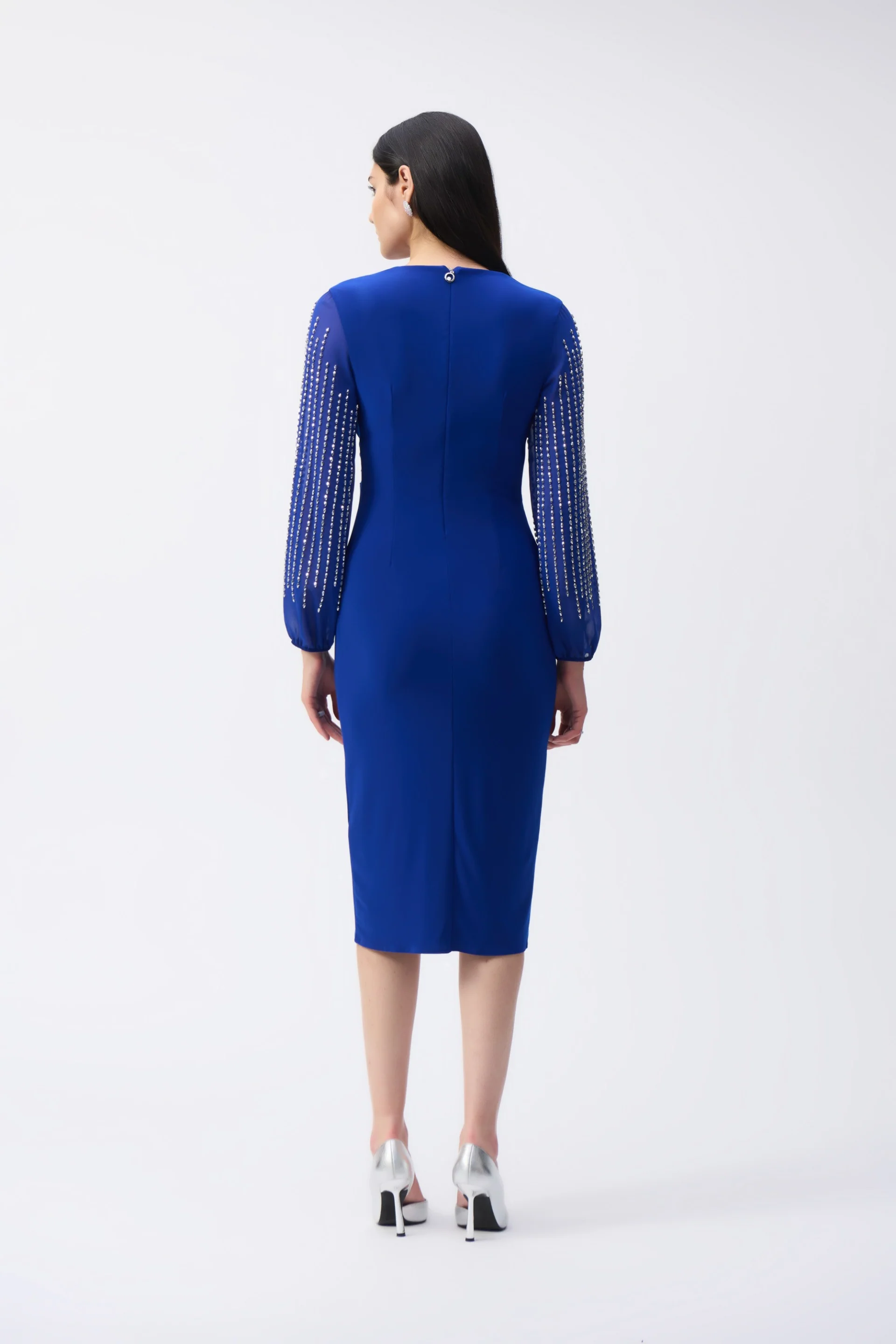 Joseph Ribkoff Royal Sapphire Wrap Dress Style 243726 - Image 3
