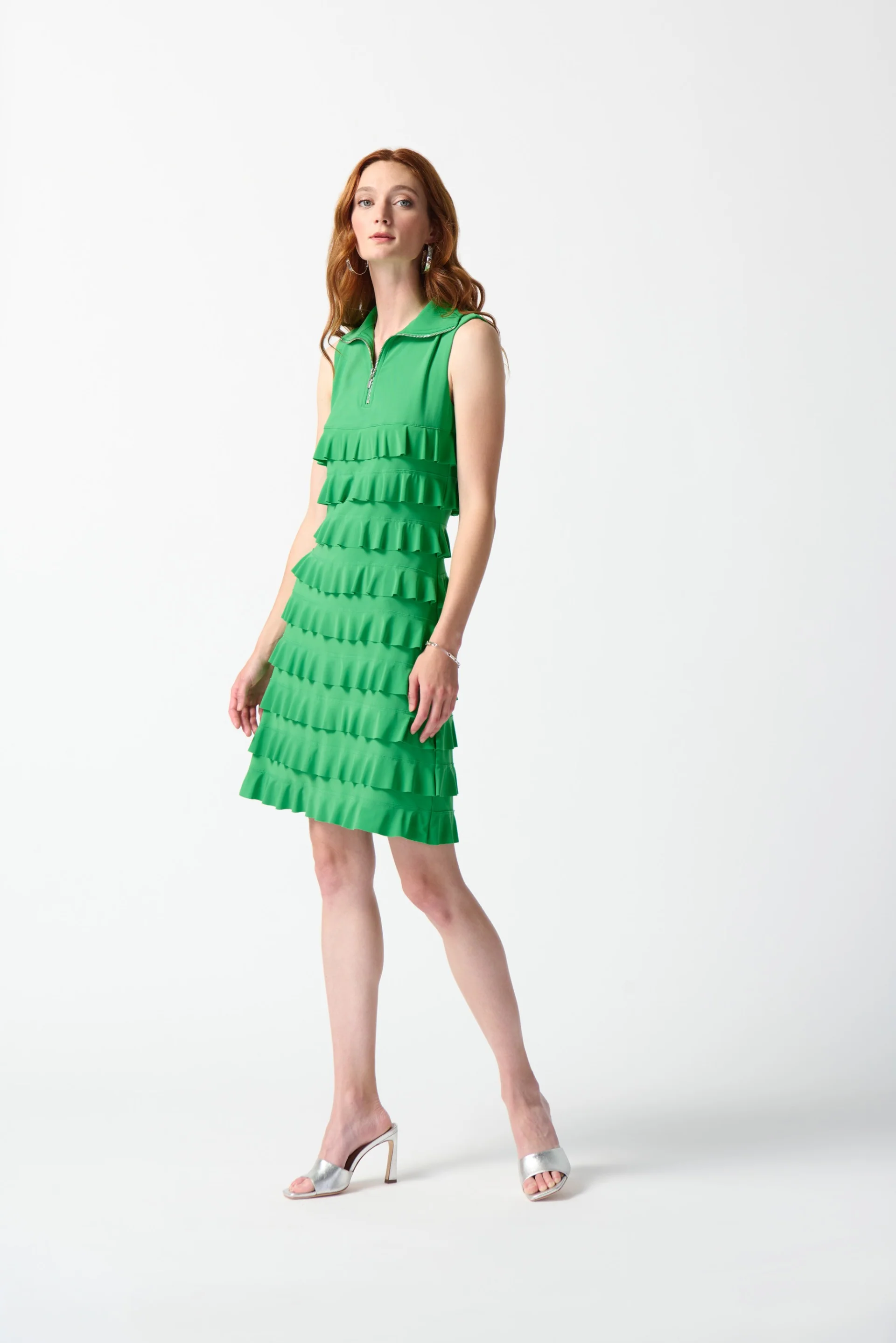 Joseph Ribkoff Ruffled Sleeveless Dress Style 242116 - Image 7