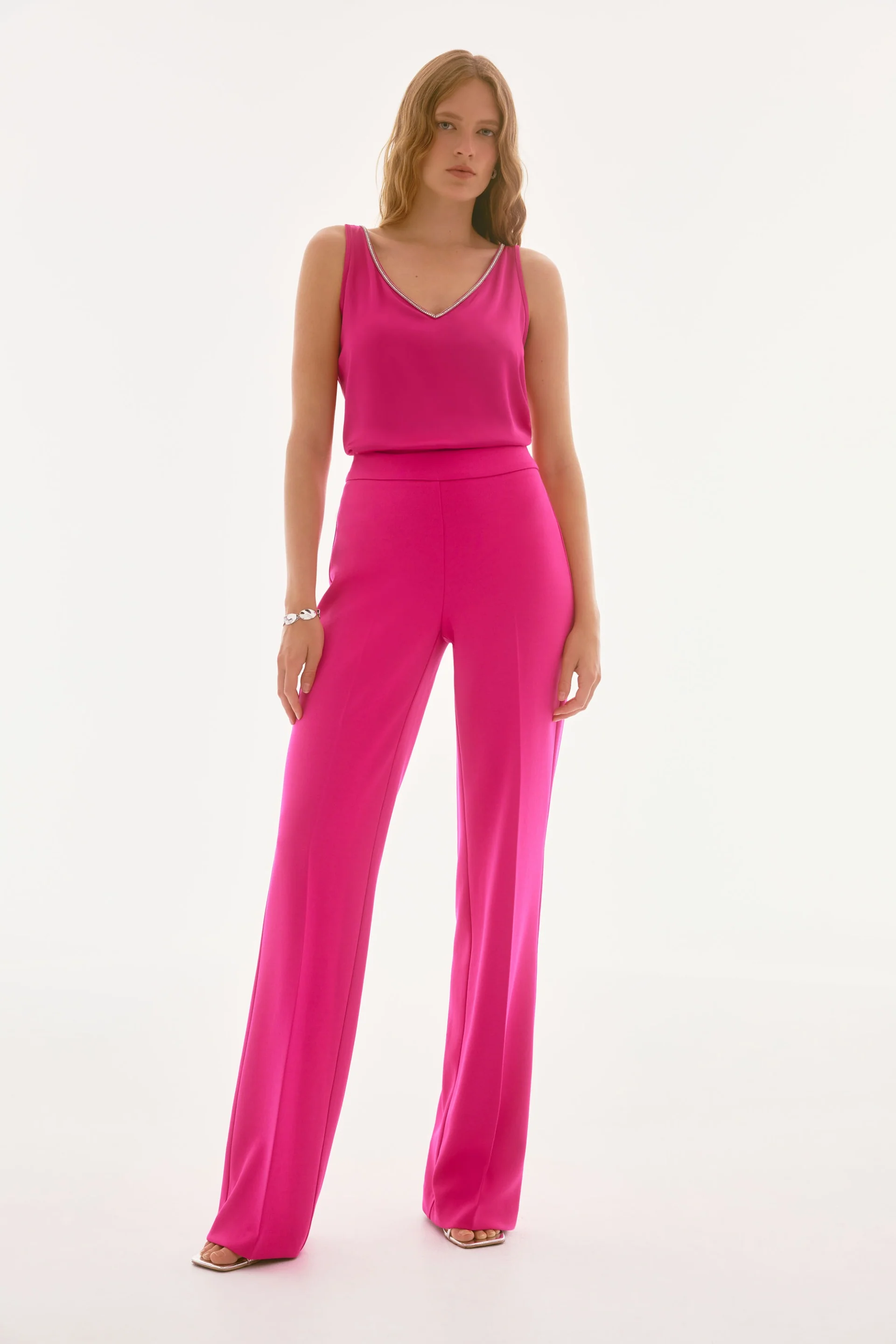 Joseph Ribkoff Satin Sleeveless Top with Rhinestone Trim Style 251741 - Image 10