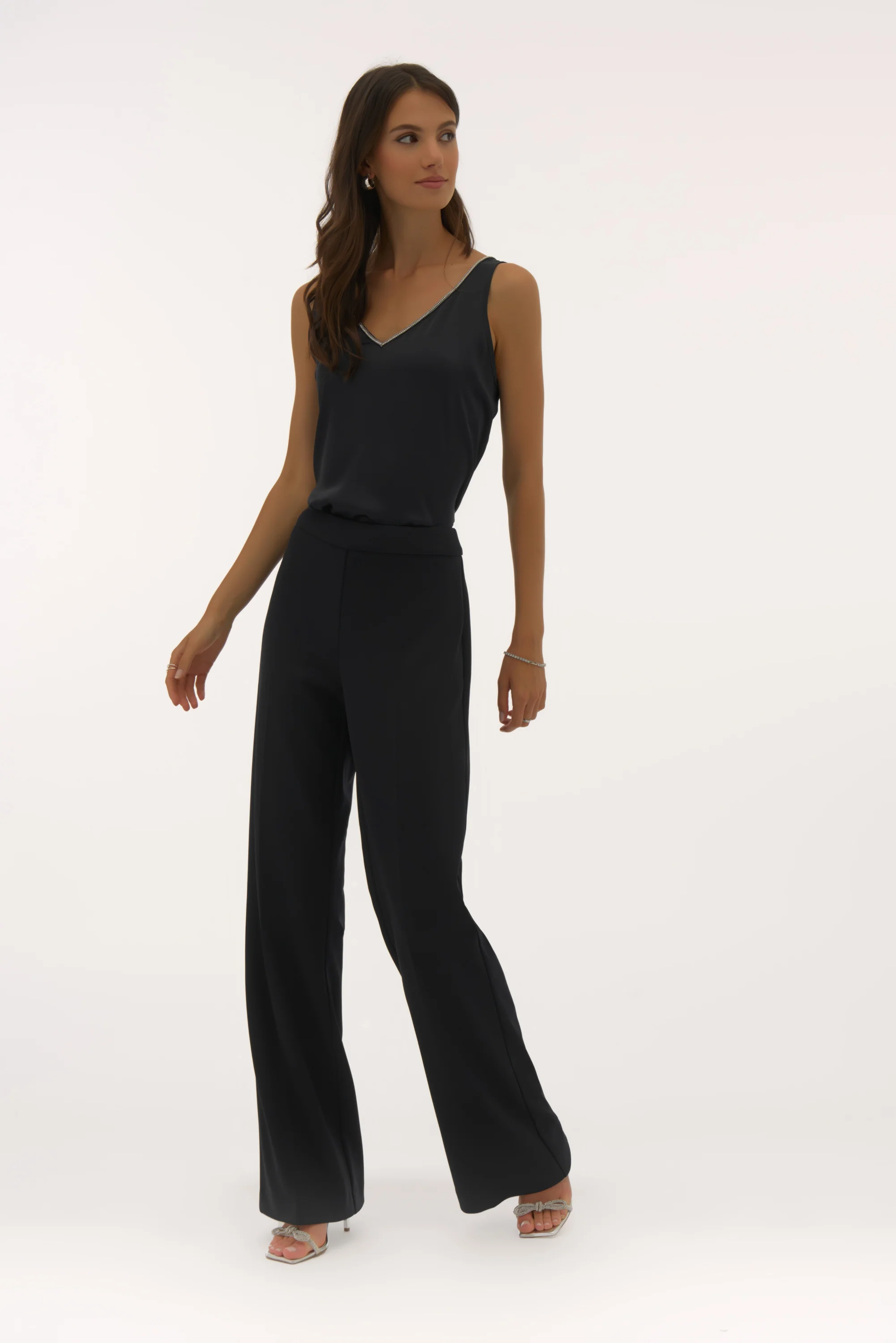 Joseph Ribkoff Satin Sleeveless Top with Rhinestone Trim Style 251741 - Image 14