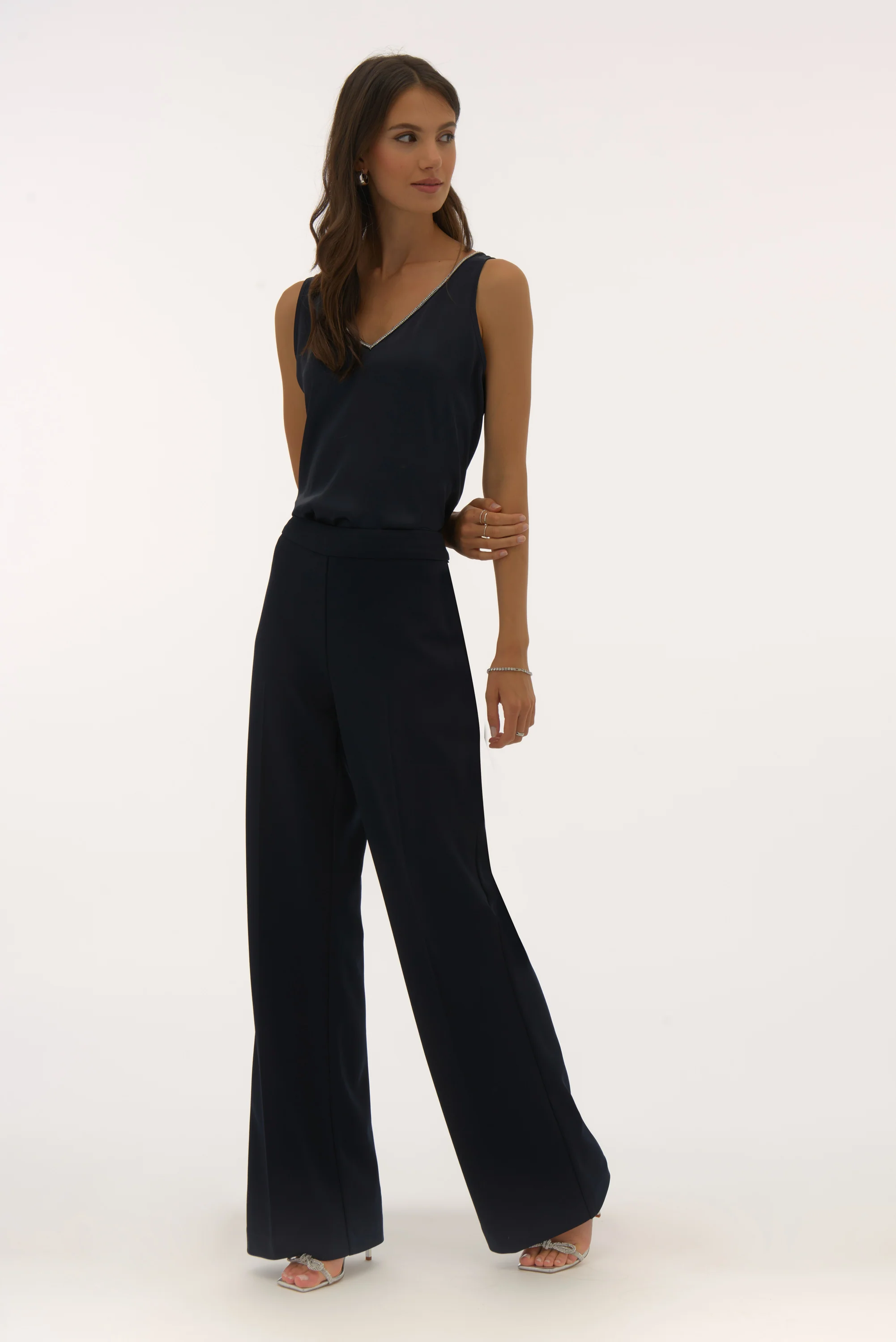 Joseph Ribkoff Satin Sleeveless Top with Rhinestone Trim Style 251741 - Image 18