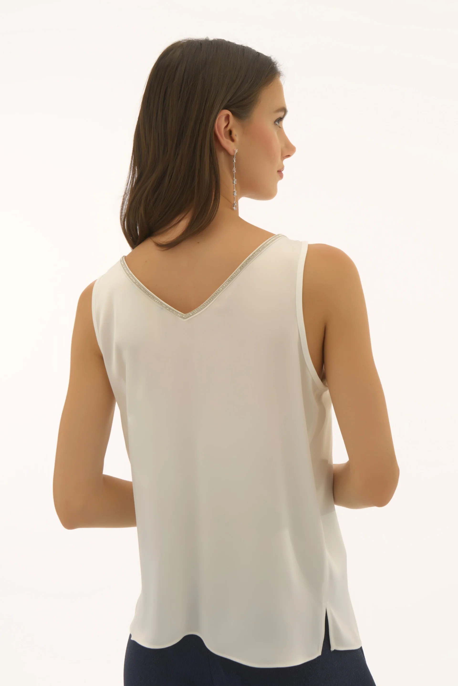 Joseph Ribkoff Satin Sleeveless Top with Rhinestone Trim Style 251741 - Image 20