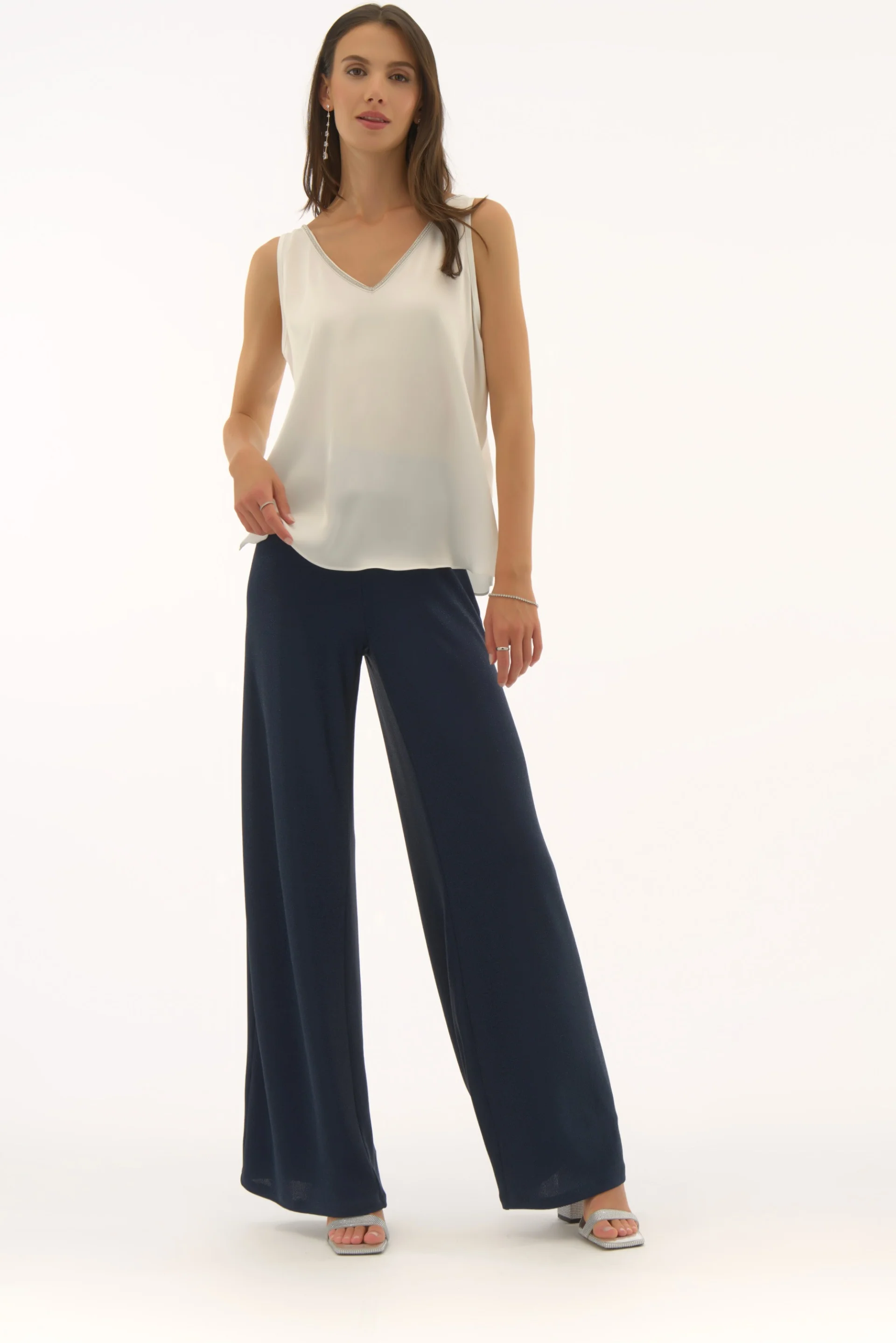 Joseph Ribkoff Satin Sleeveless Top with Rhinestone Trim Style 251741 - Image 21